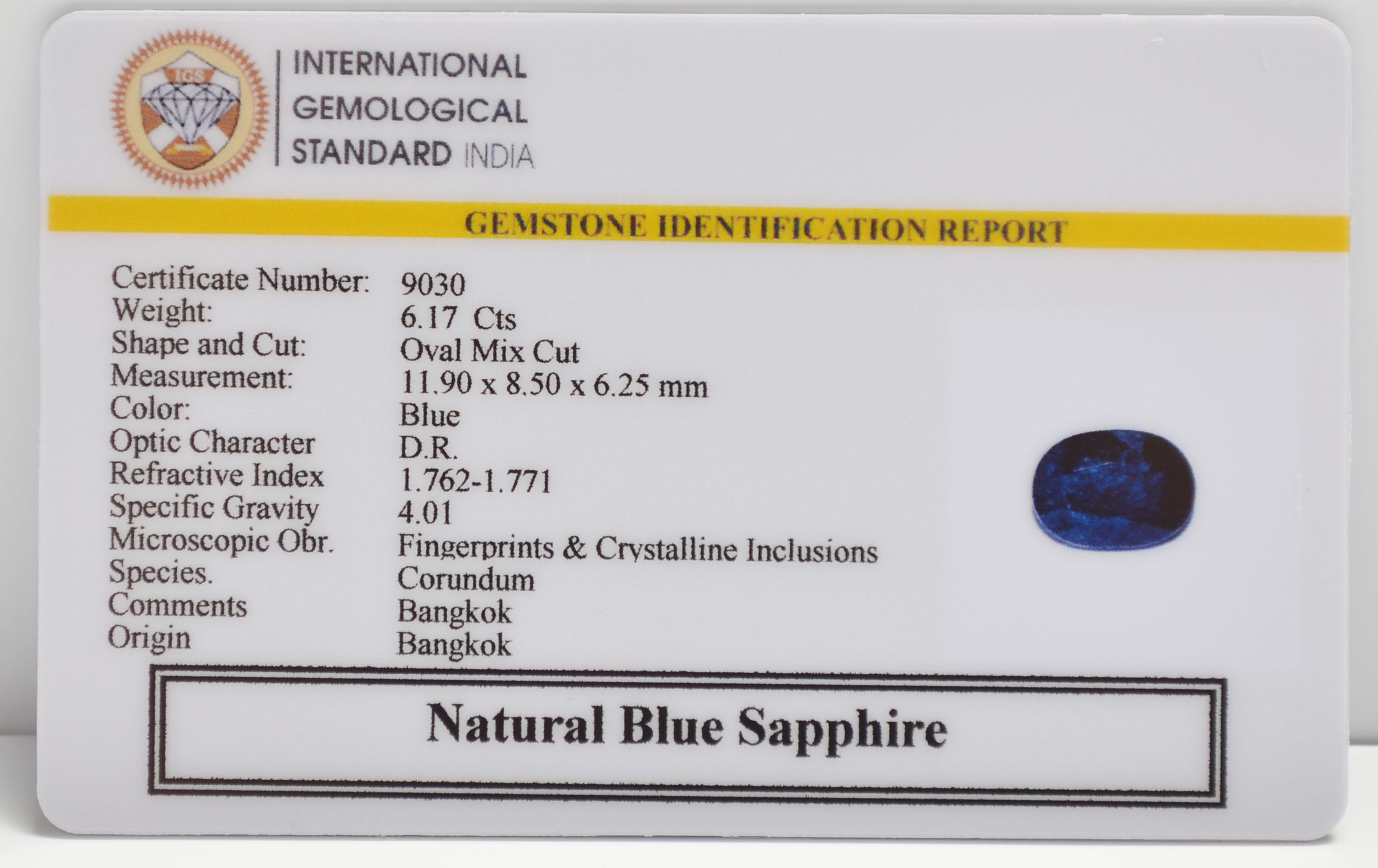 BLUE SAPPHIRE 6.17 Ct. 3 BSPG14802 2 BLUE SAPPHIRE 6.17 Ct.