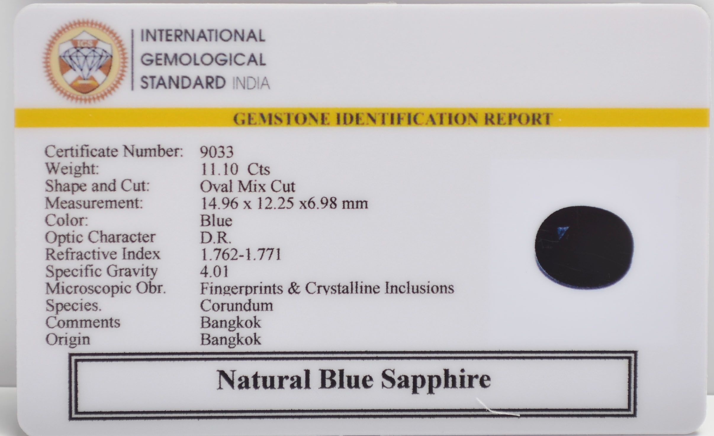 BSPG14805 2 BLUE SAPPHIRE 11.1 Ct.