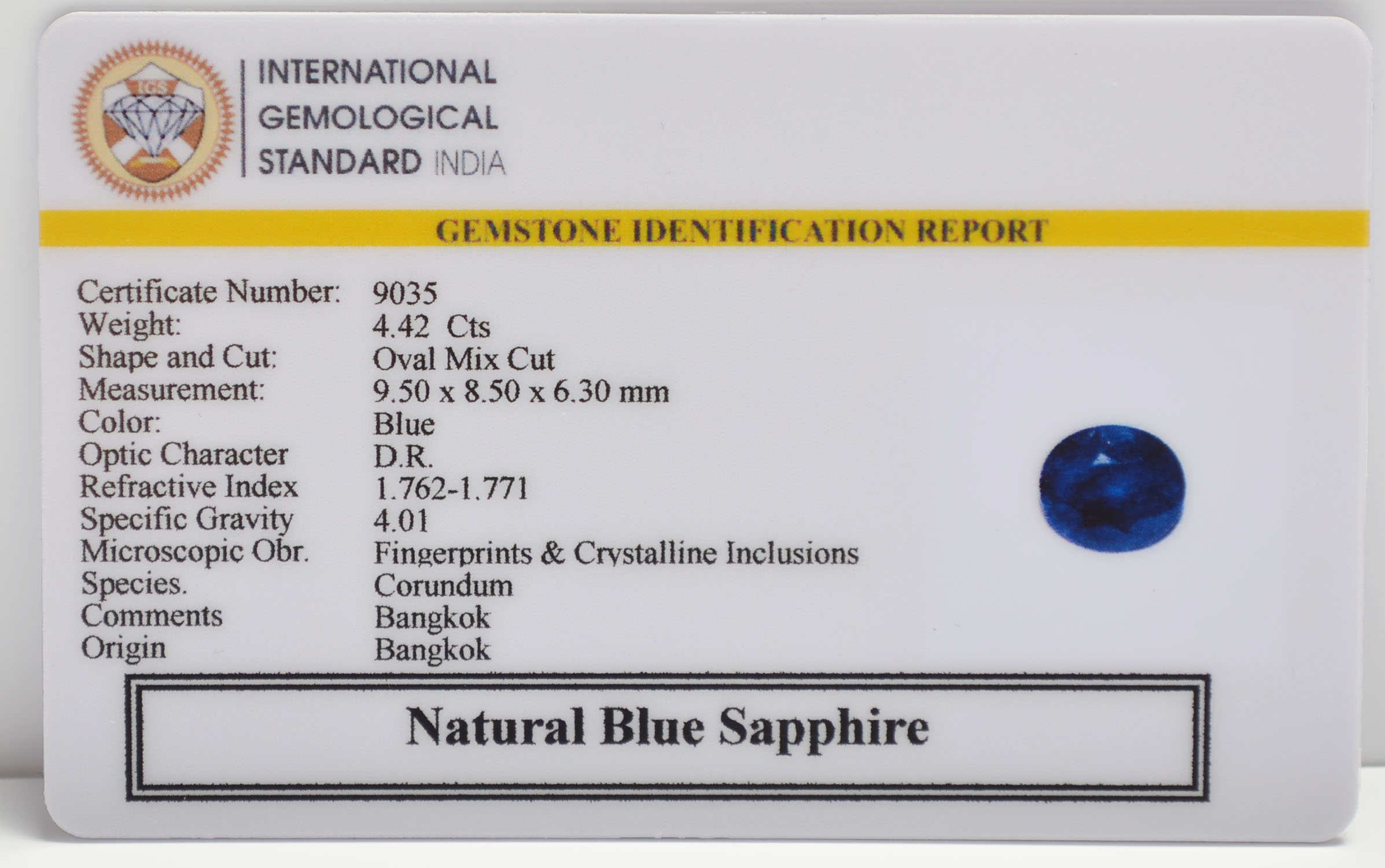 BSPG14807 2 BLUE SAPPHIRE 4.42 Ct.