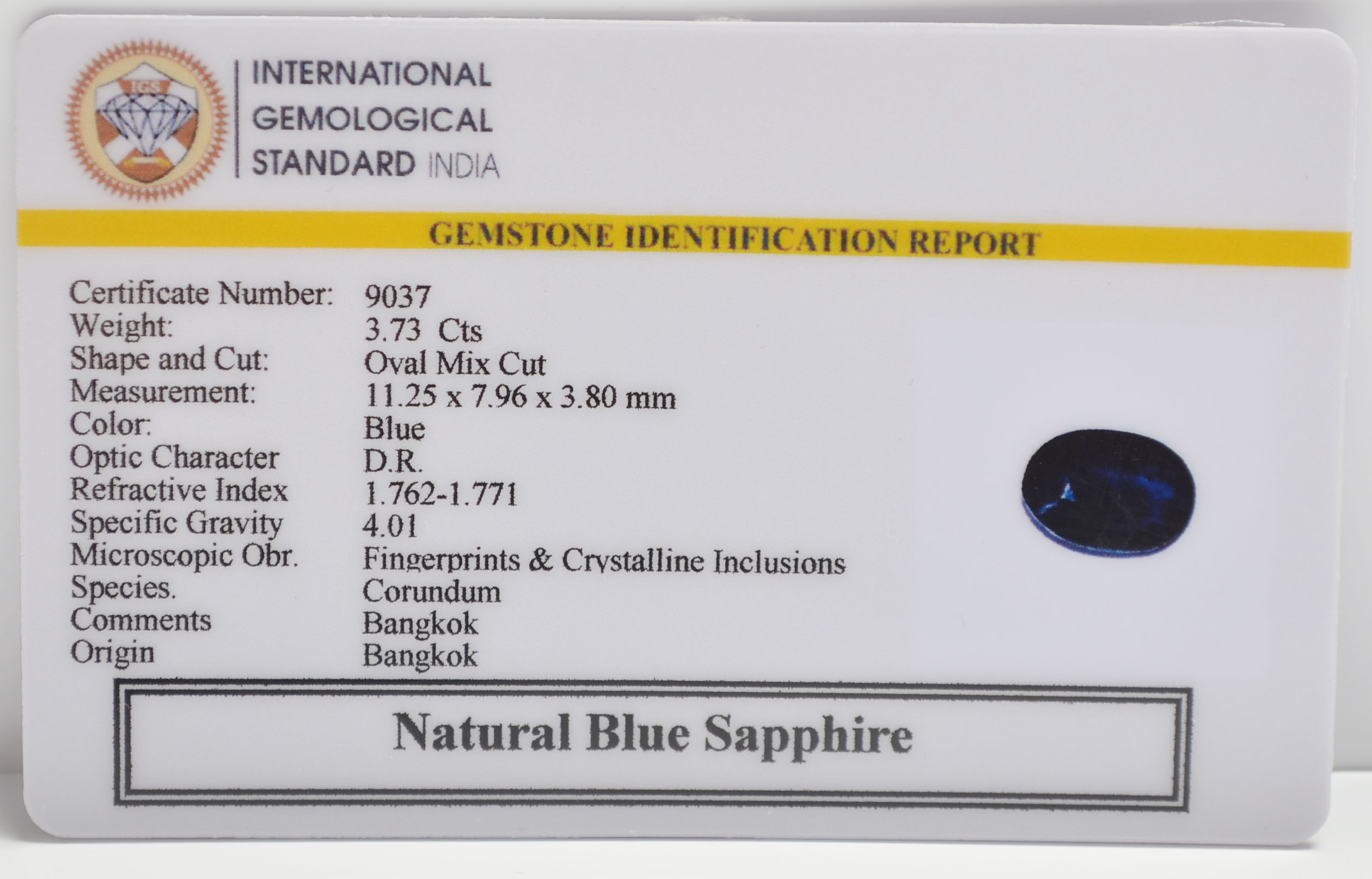 BSPG14809 2 BLUE SAPPHIRE 3.73 Ct.