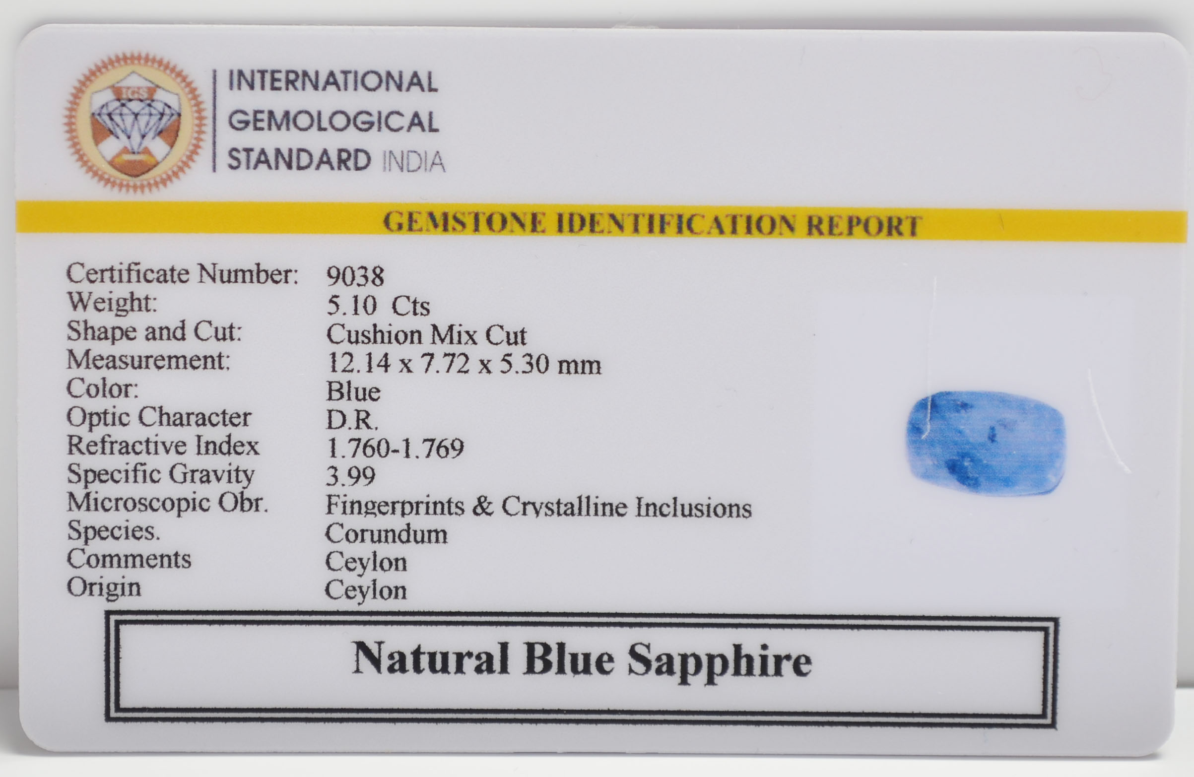 BSPG14810 2 BLUE SAPPHIRE 5.1 Ct.