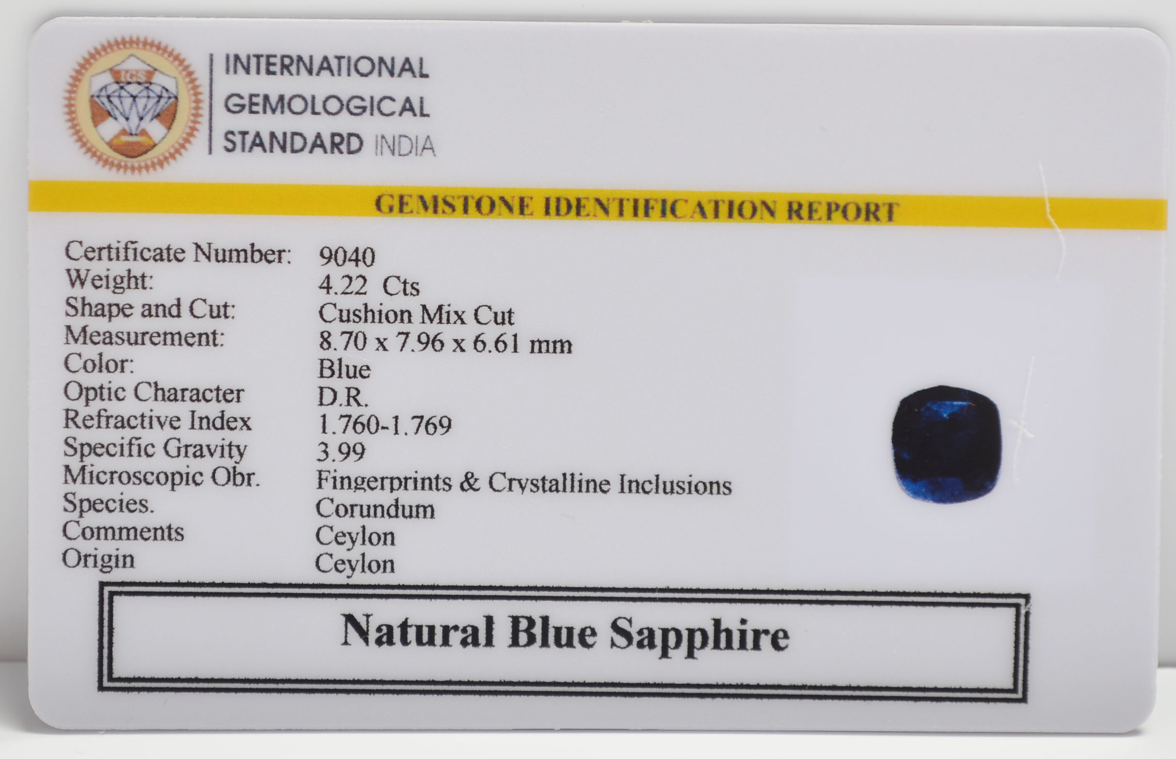 BSPG14812 2 BLUE SAPPHIRE 4.22 Ct.