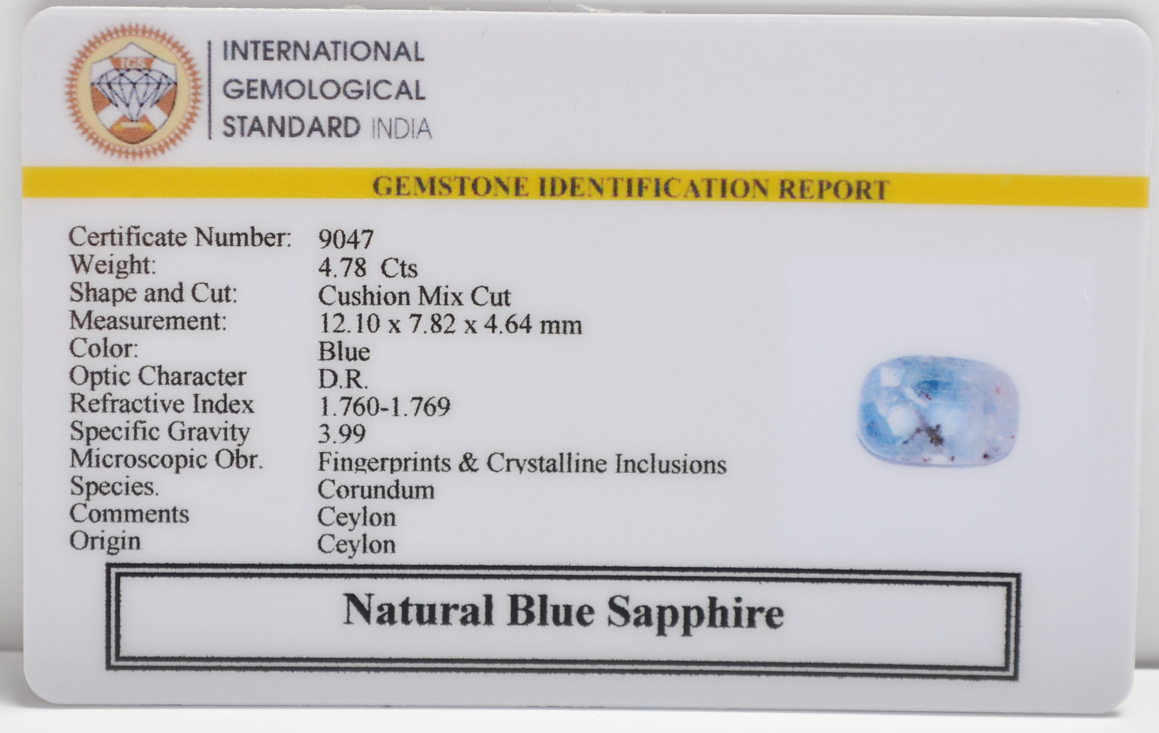 BSPG14818 2 BLUE SAPPHIRE 4.78 Ct.