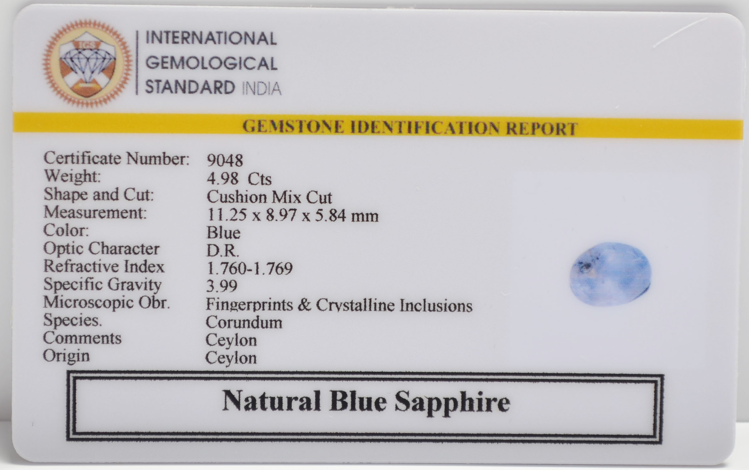 BSPG14819 2 BLUE SAPPHIRE 4.98 Ct.