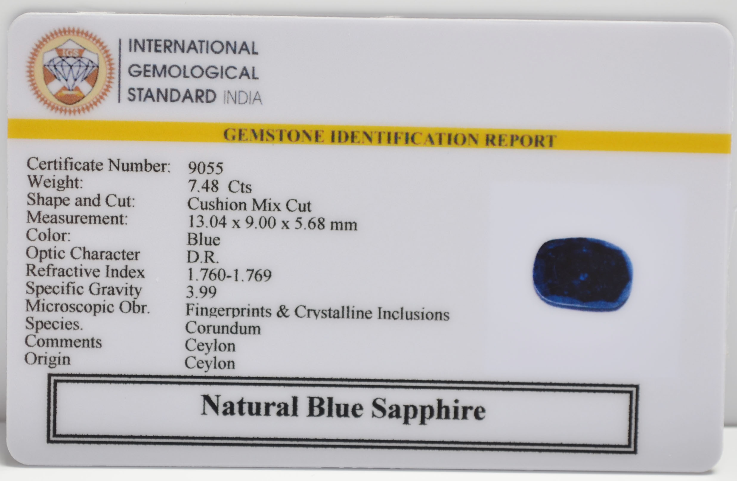 BSPG14826 2 BLUE SAPPHIRE 7.48 Ct.