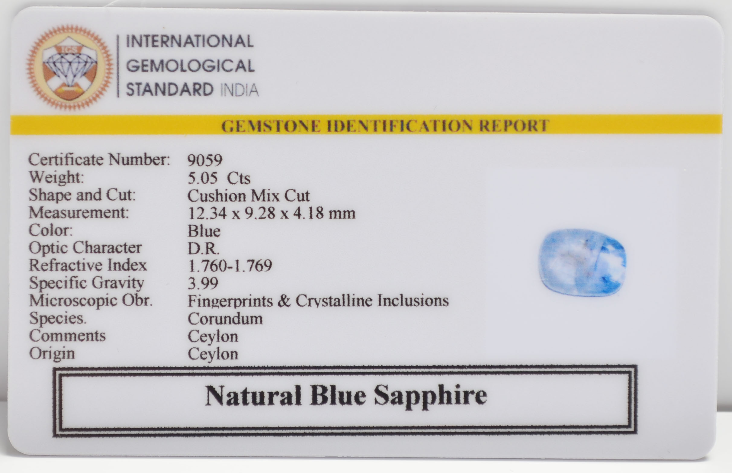 BSPG14830 2 BLUE SAPPHIRE 5.05 Ct.