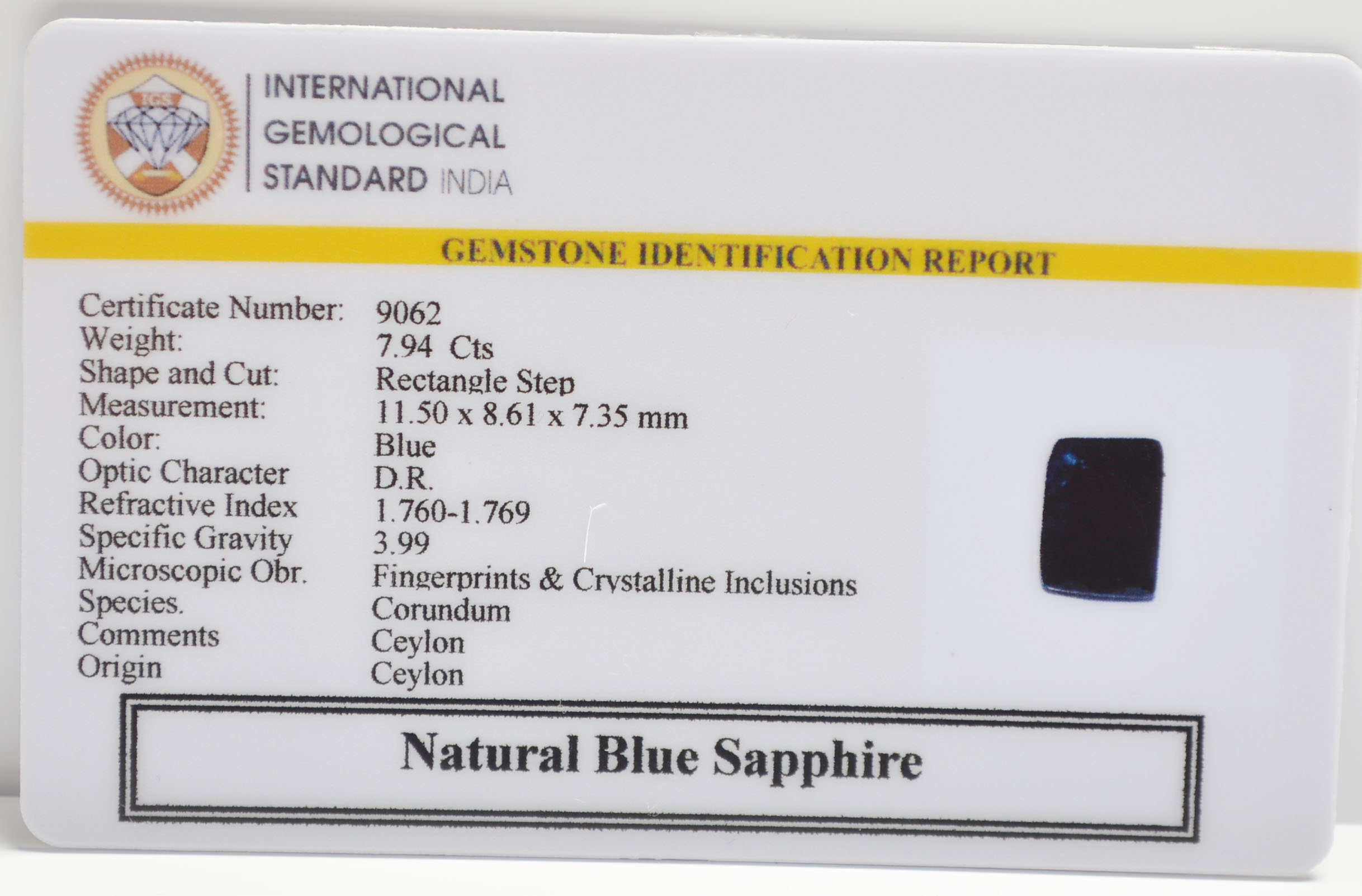 BSPG14833 2 BLUE SAPPHIRE 7.94 Ct.