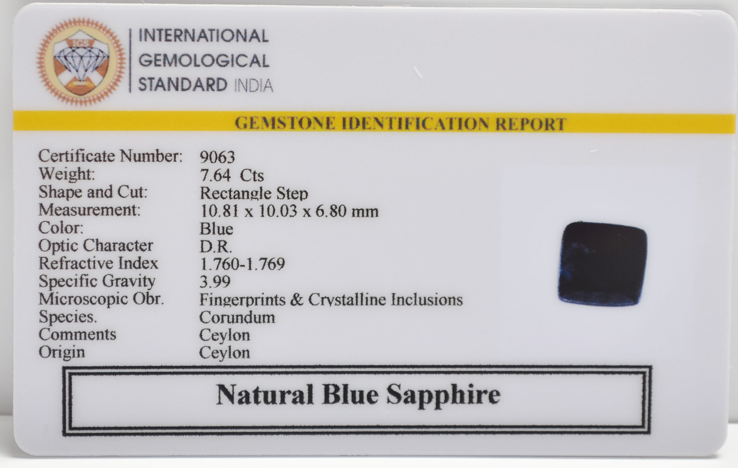 BSPG14834 2 BLUE SAPPHIRE 7.64 Ct.