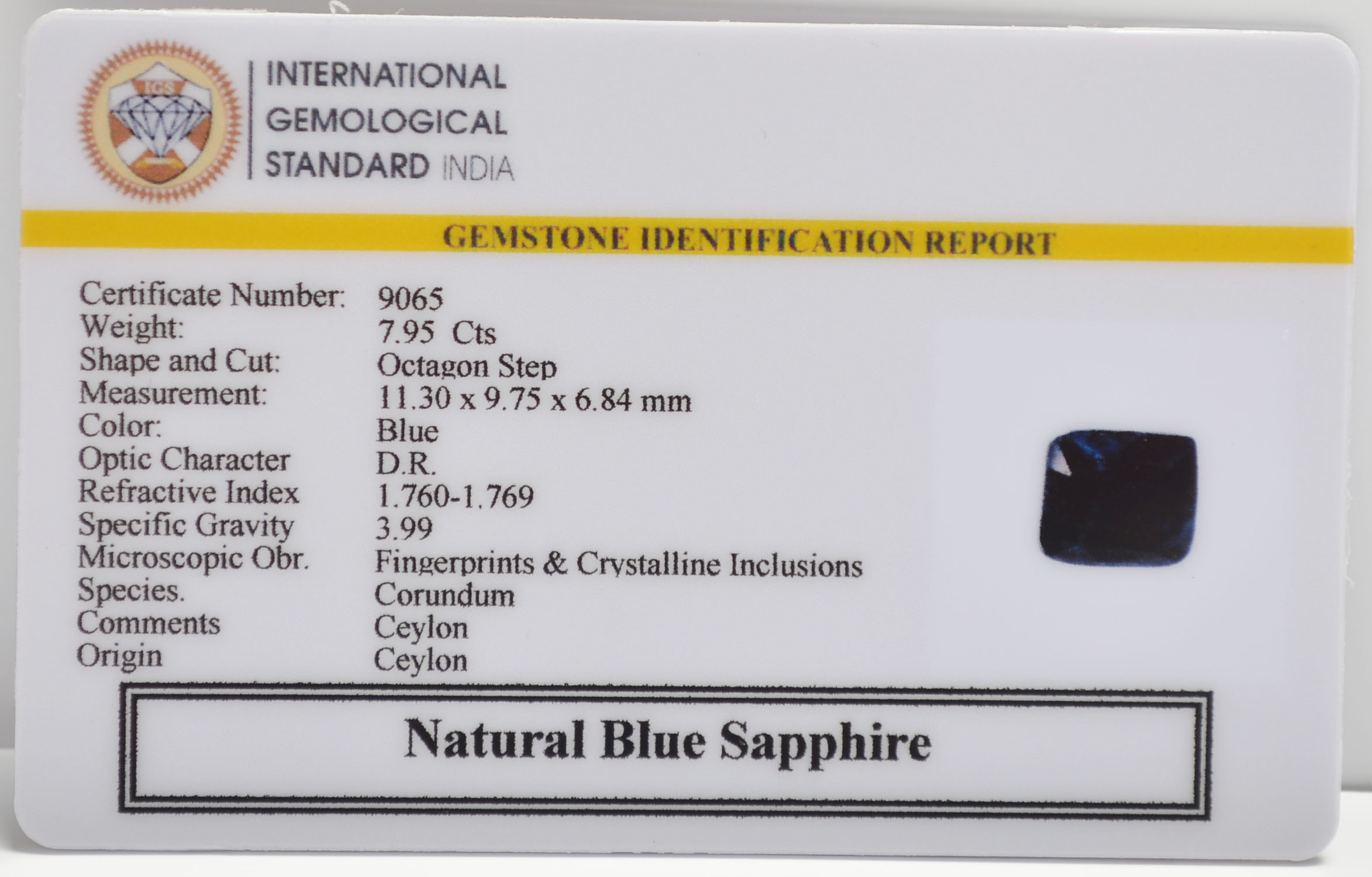 BSPG14836 2 BLUE SAPPHIRE 7.95 Ct.