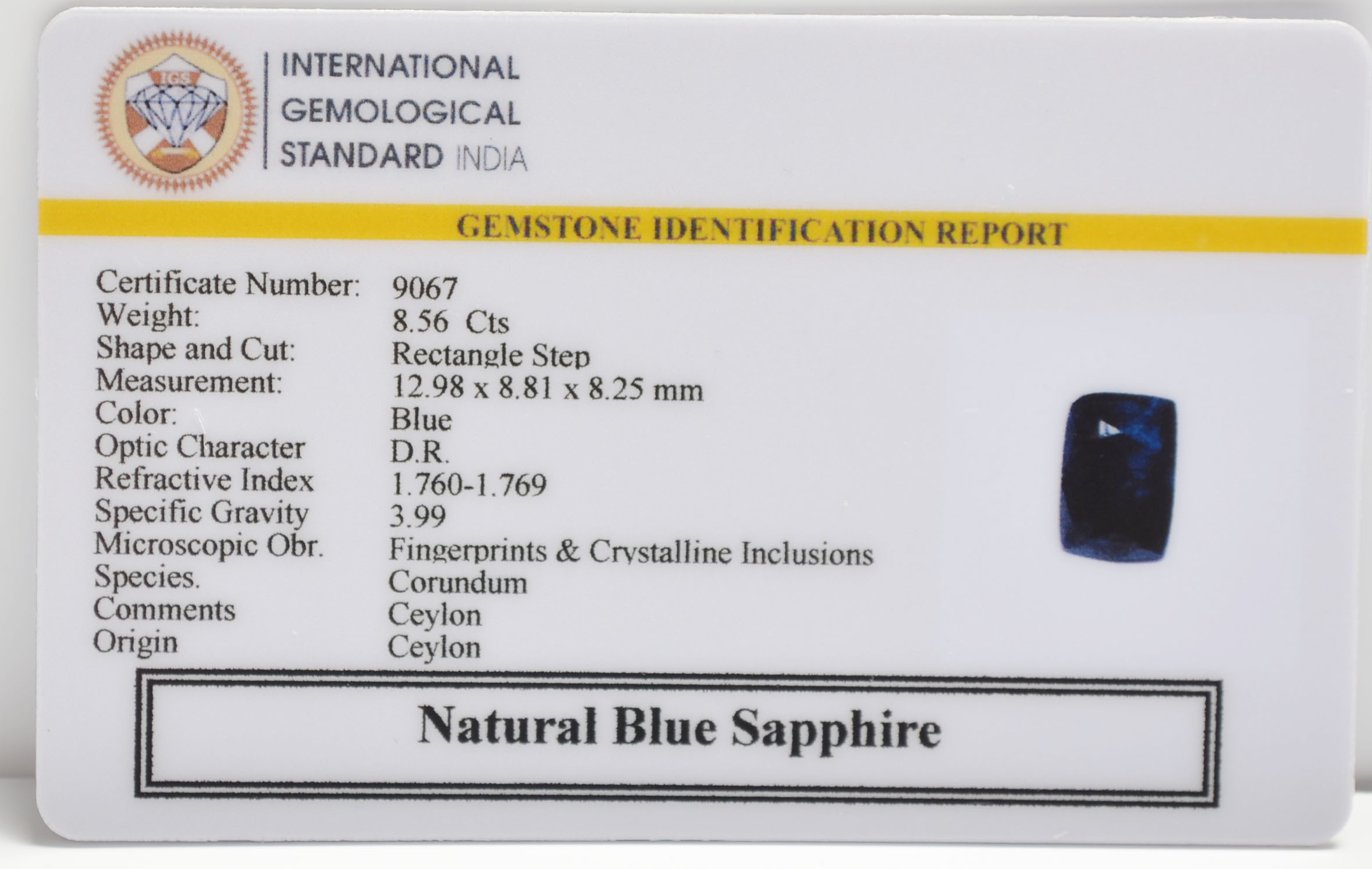 BSPG14838 2 BLUE SAPPHIRE 8.56 Ct.