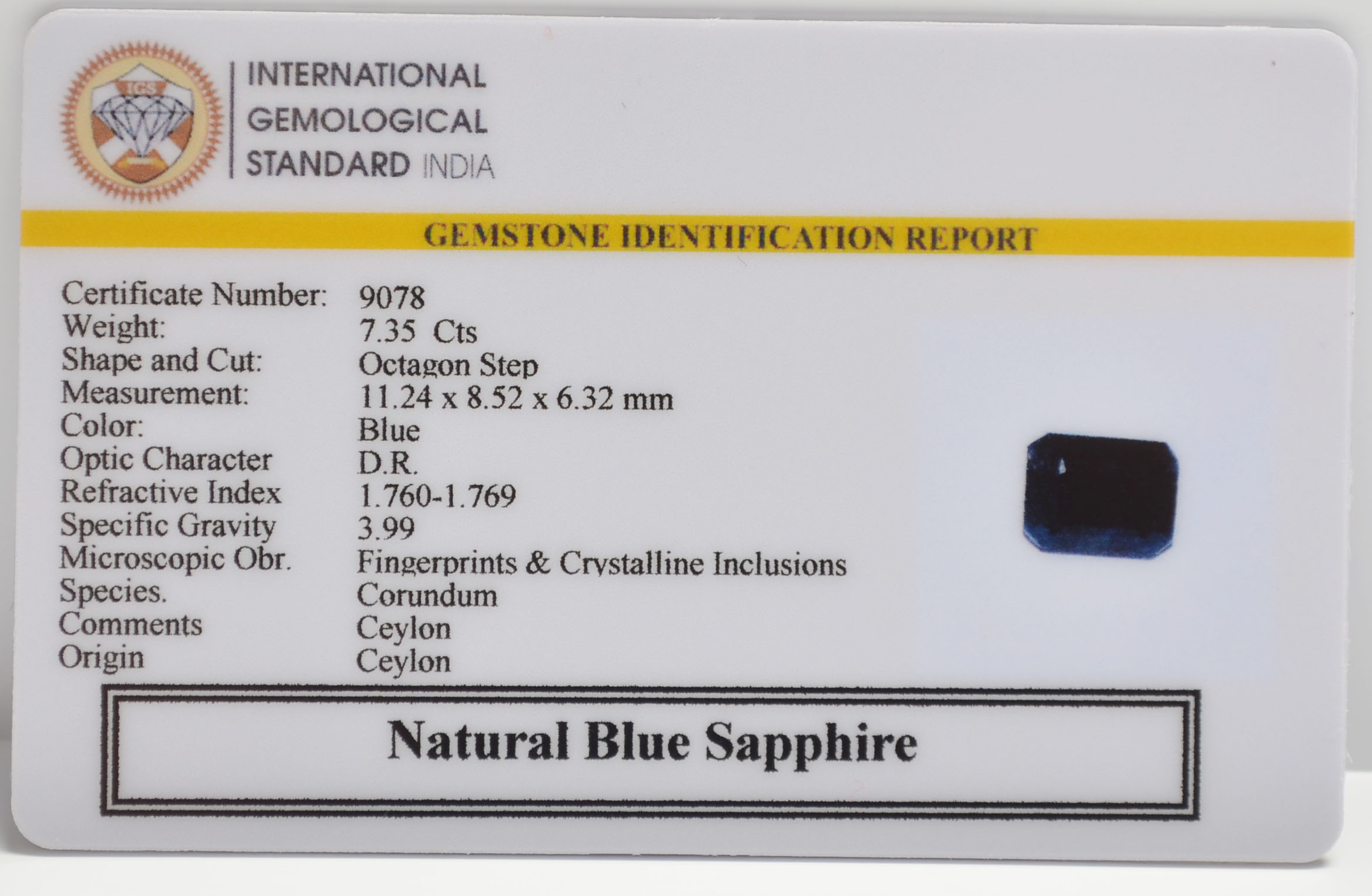 BSPG14849 2 BLUE SAPPHIRE 7.35 Ct.