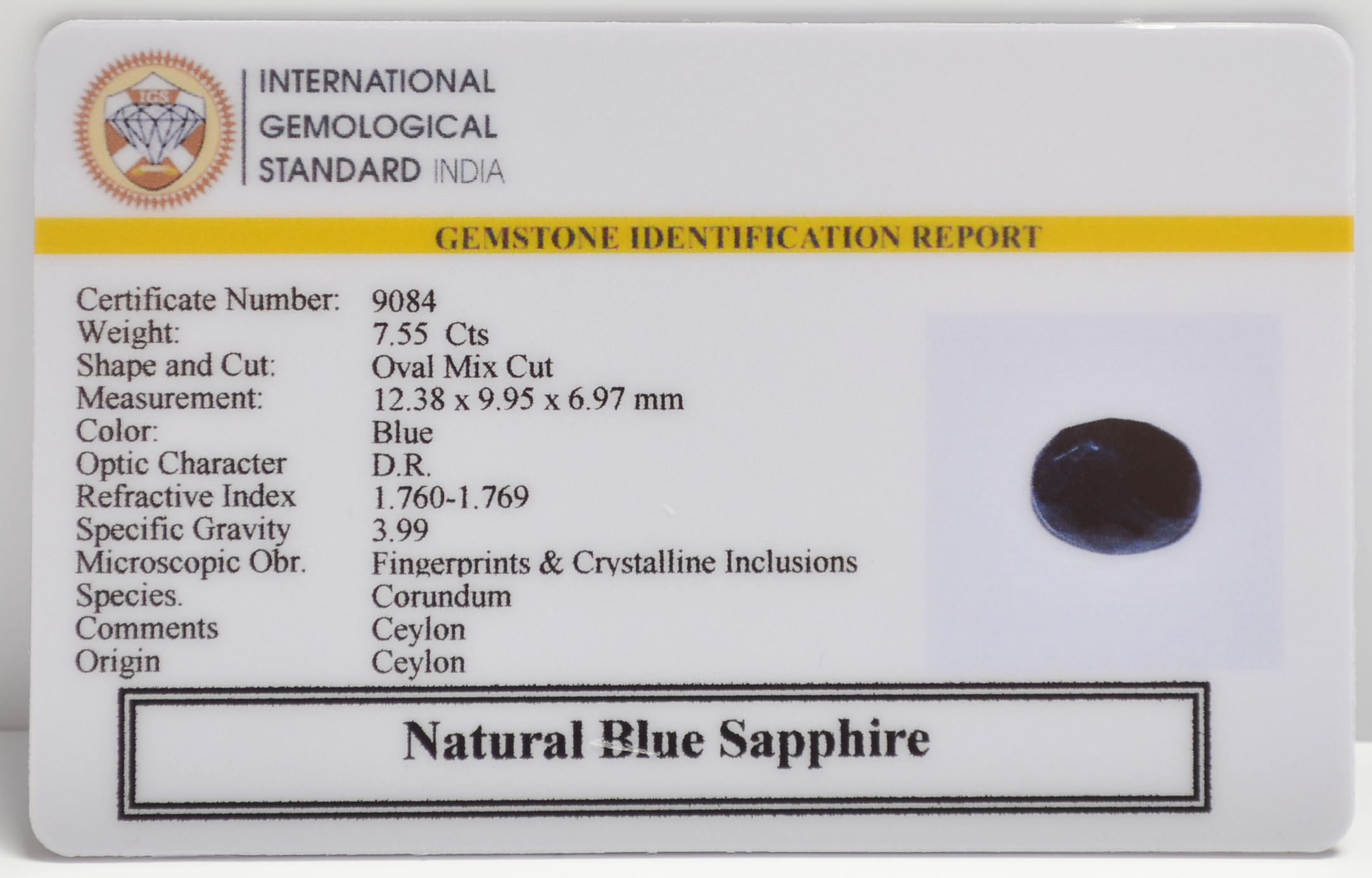 BSPG14855 2 BLUE SAPPHIRE 7.55 Ct.