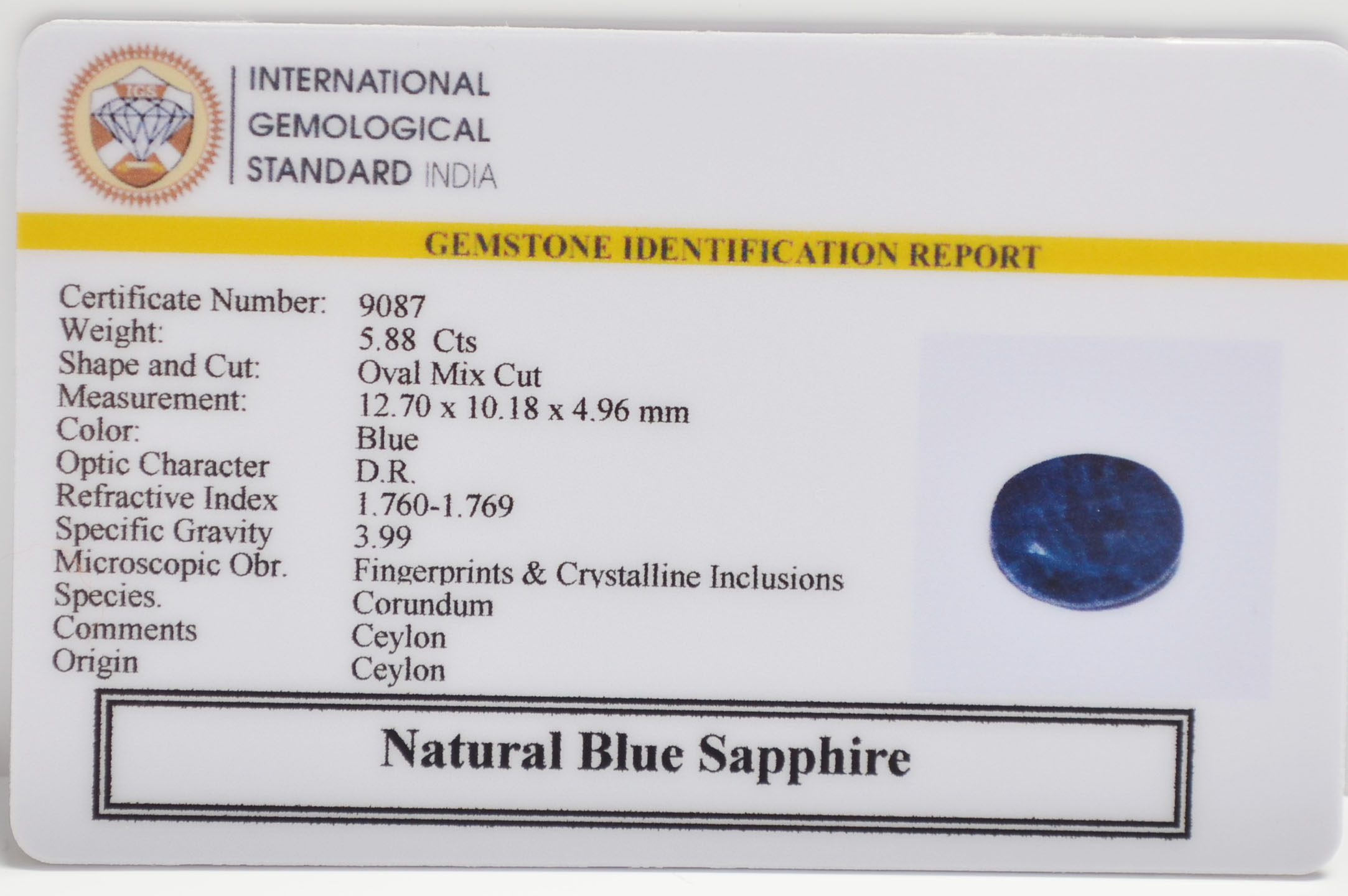 BSPG14858 2 BLUE SAPPHIRE 5.88 Ct.