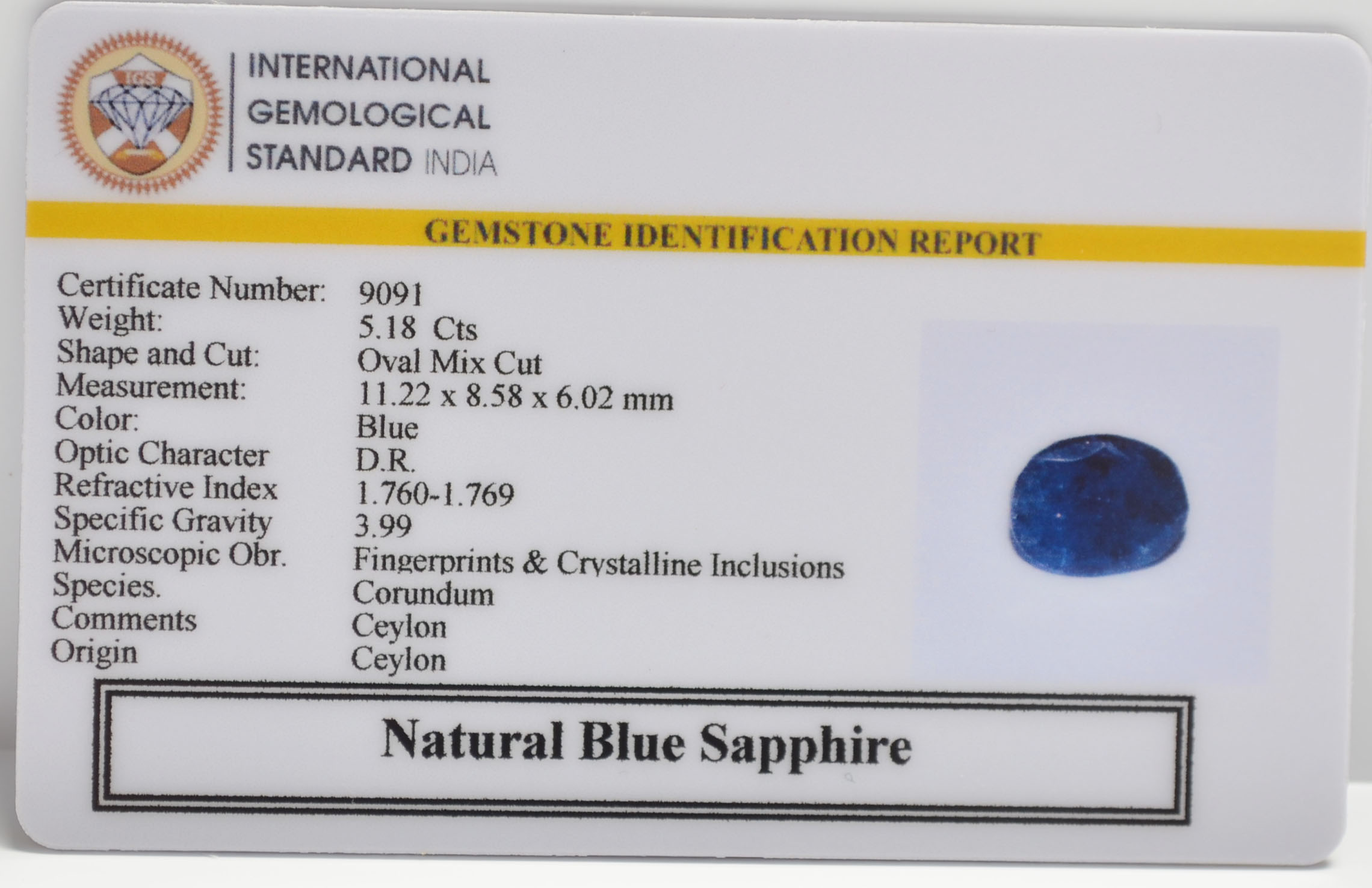 BSPG14862 2 BLUE SAPPHIRE 5.18 Ct.