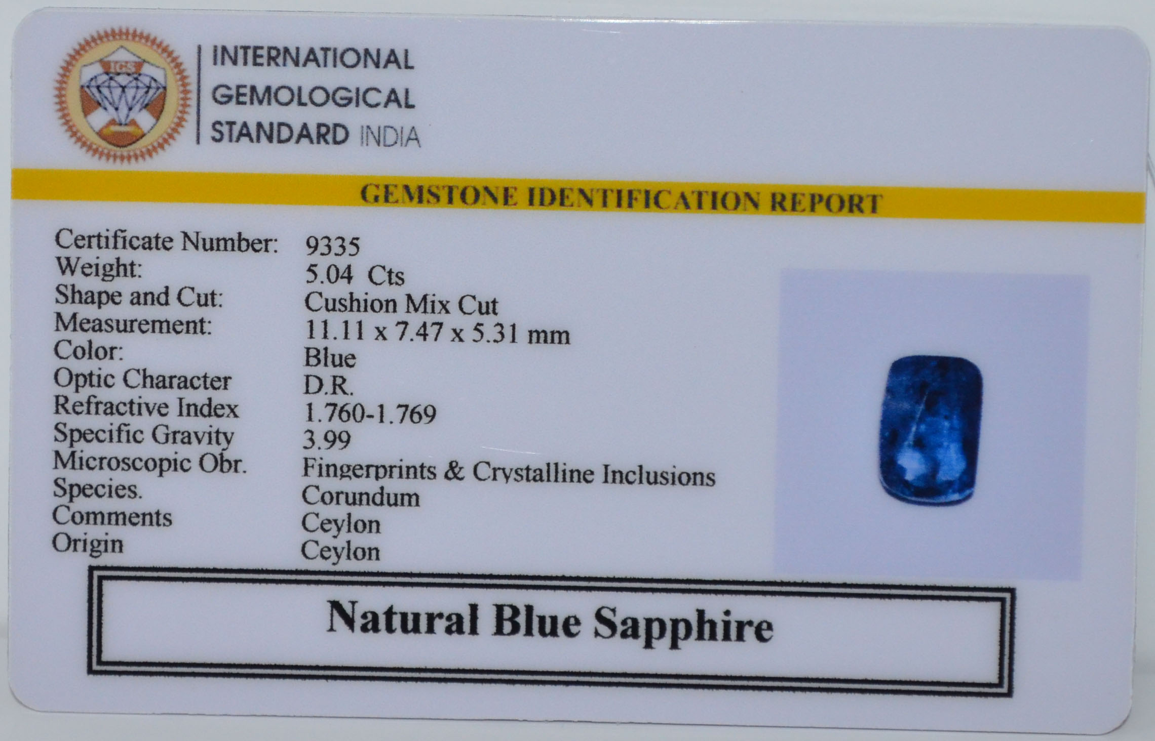 BSPG14864 2 BLUE SAPPHIRE 5.04 Ct.