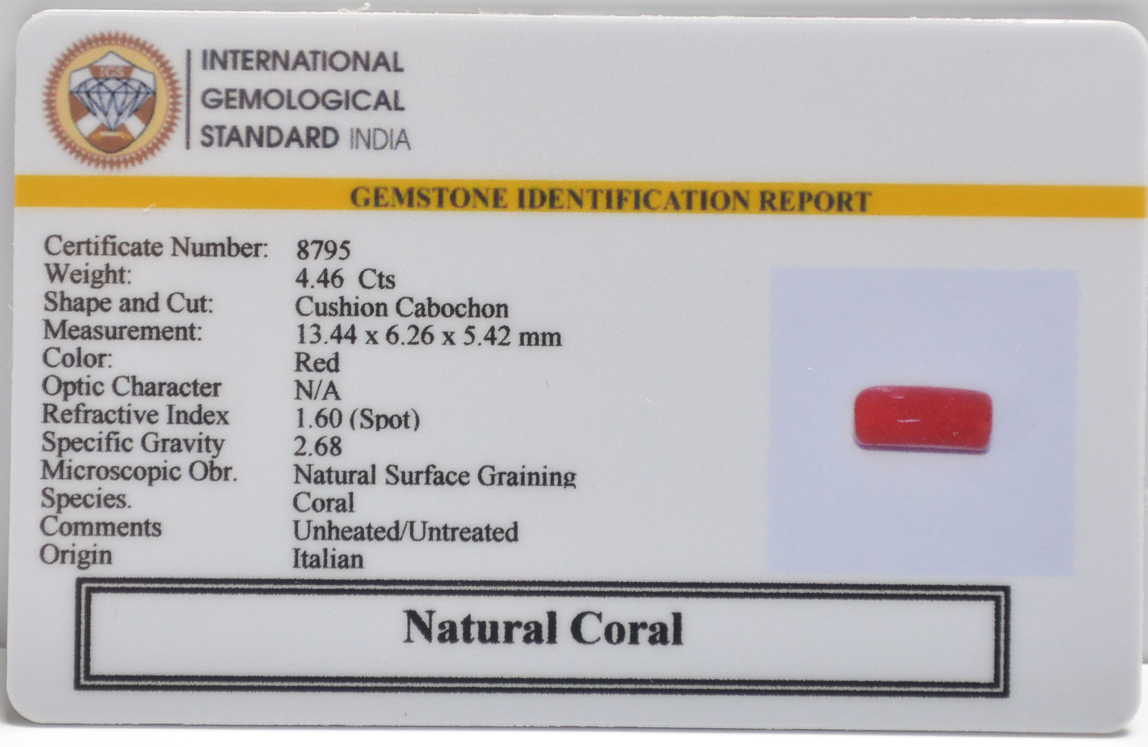 CRL6293 2 CORAL 4.46 Ct.