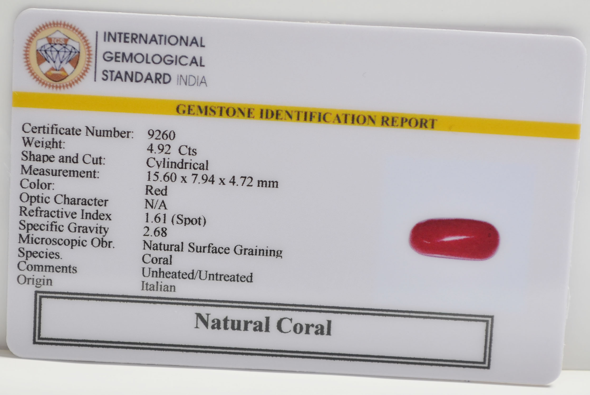 CRL6294 2 CORAL 4.92 Ct.