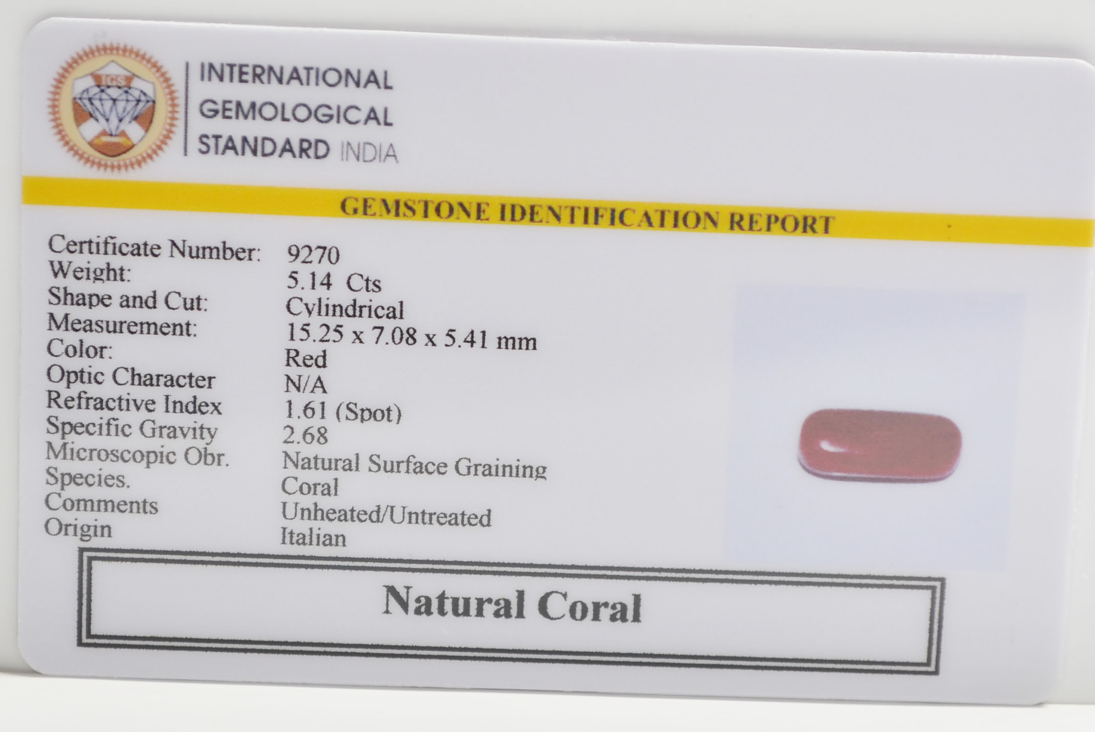 CRL6302 2 CORAL 5.14 Ct.