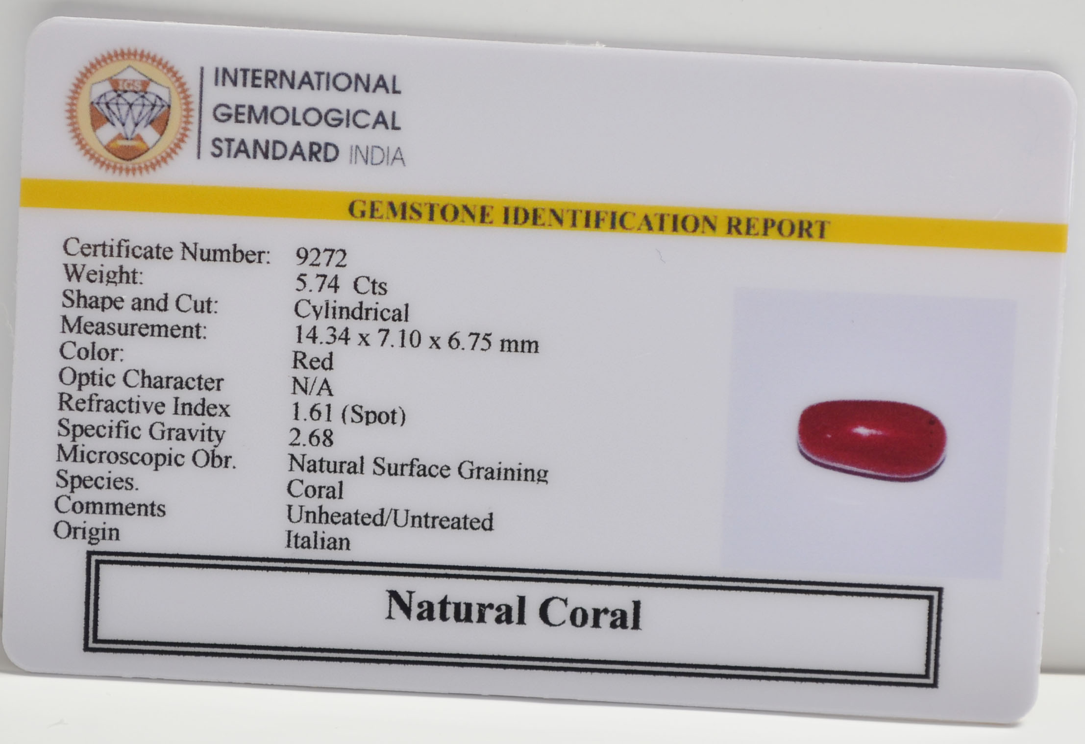 CRL6304 2 CORAL 5.74 Ct.