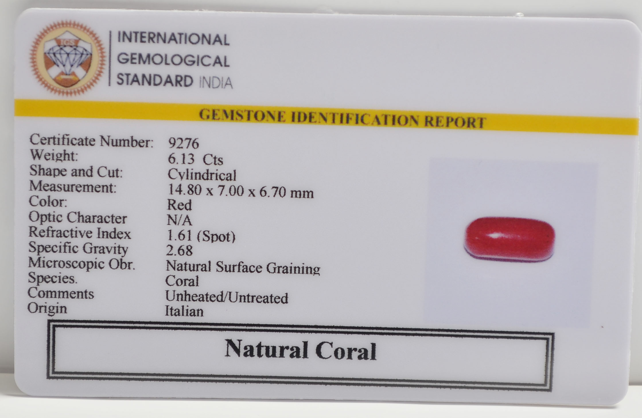 CORAL 6.13 Ct. 3 CRL6307 2 CORAL 6.13 Ct.