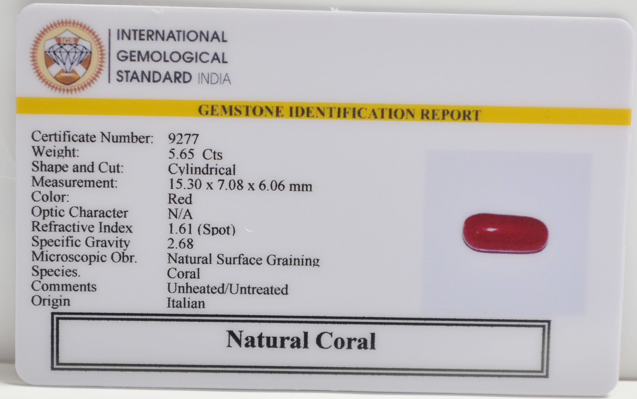 CRL6308 2 CORAL 5.65 Ct.