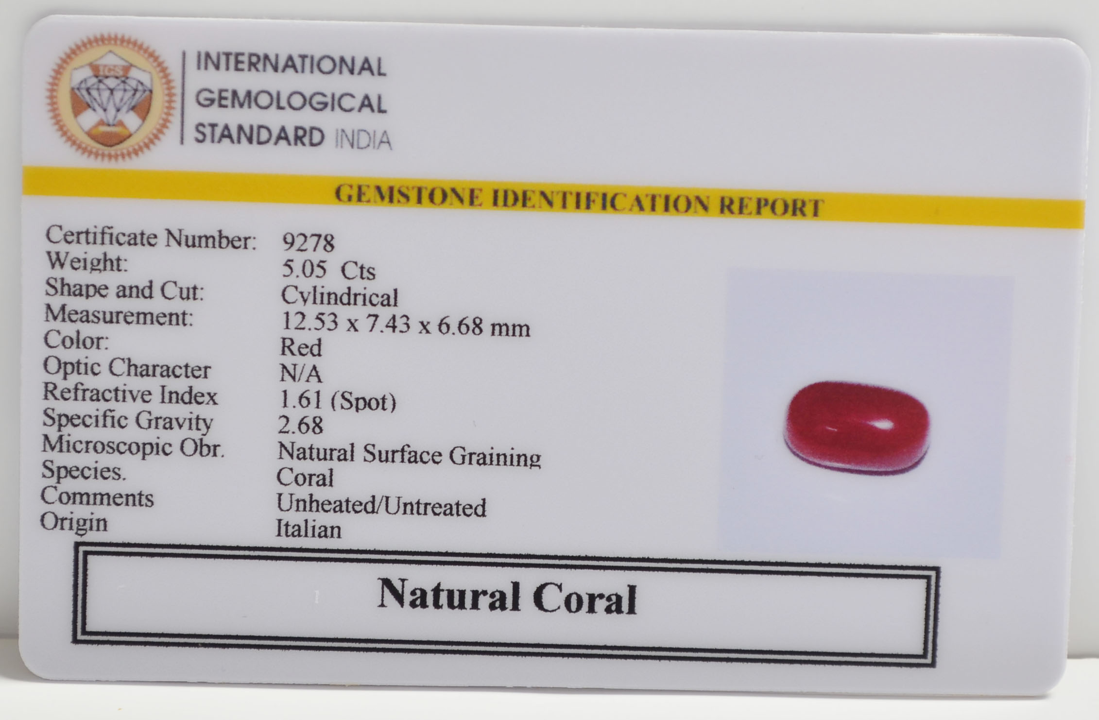 CRL6309 2 CORAL 5.05 Ct.