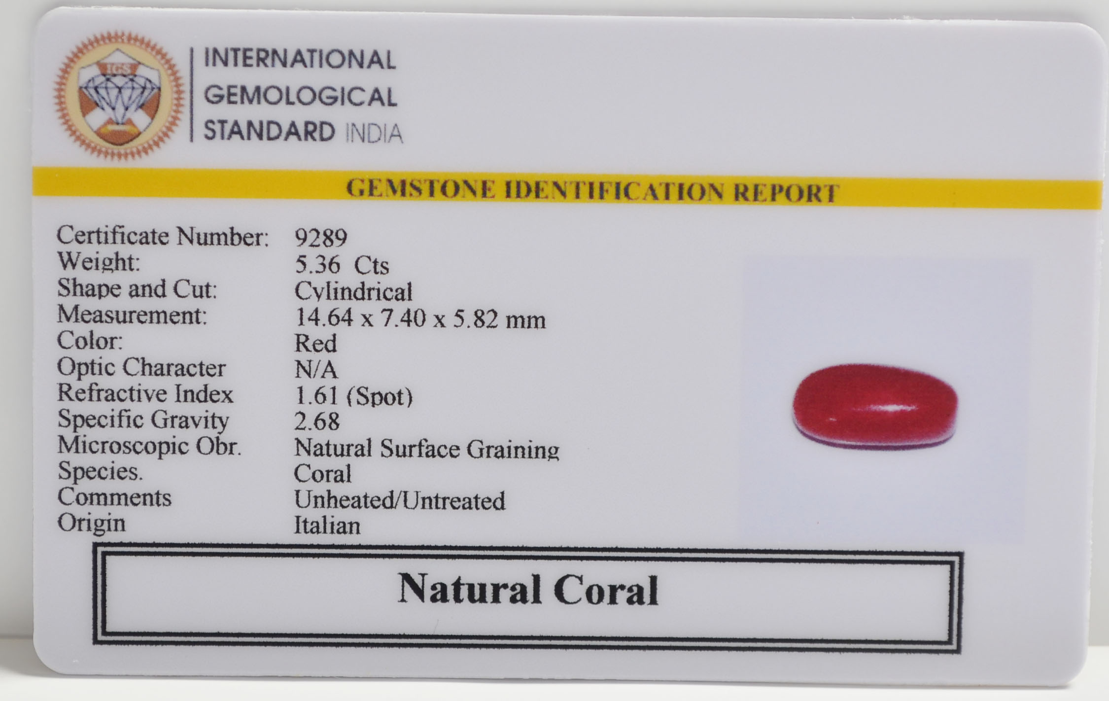 CRL6314 2 CORAL 5.36 Ct.