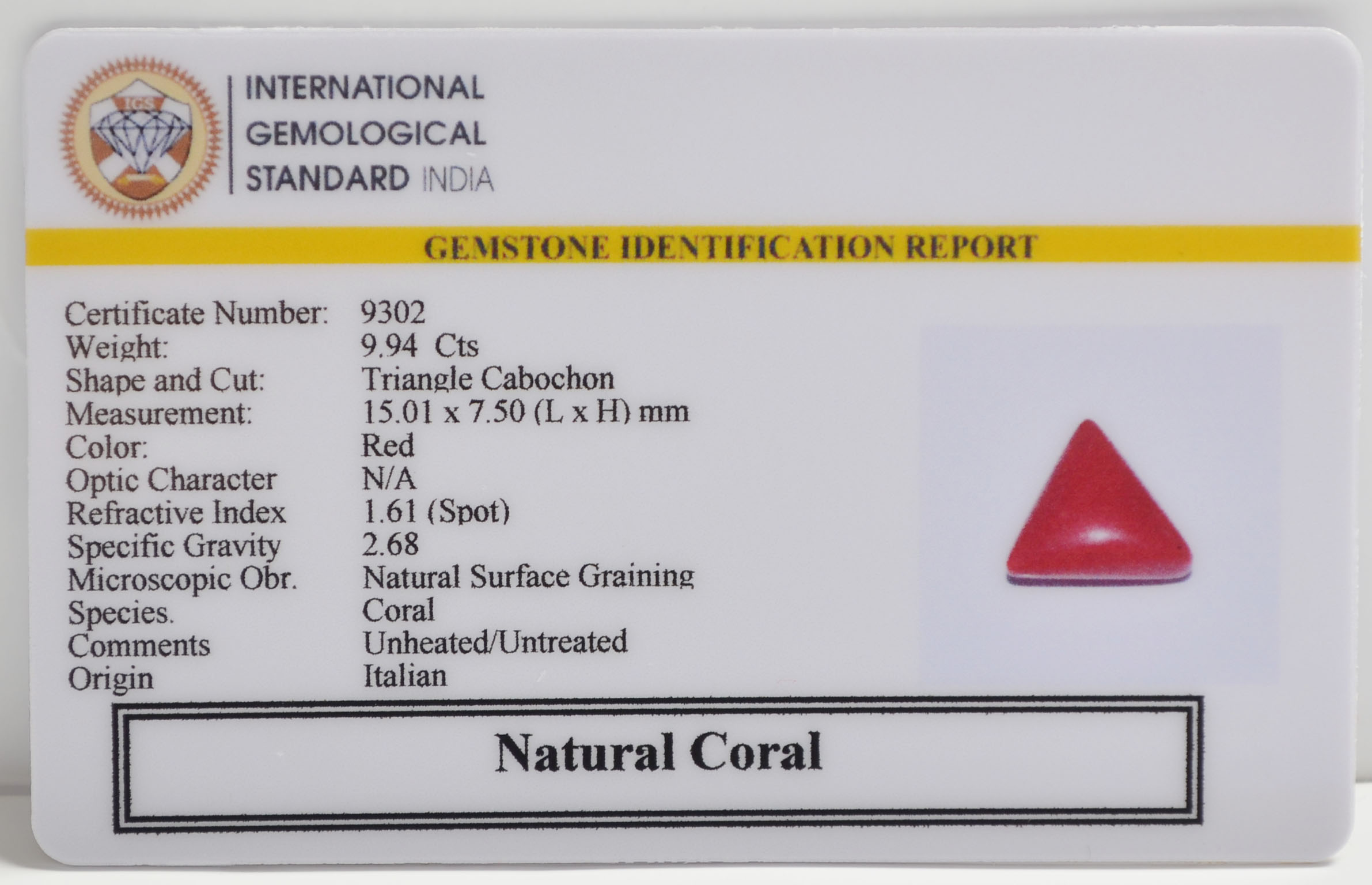 CRL6322 2 CORAL 9.94 Ct.