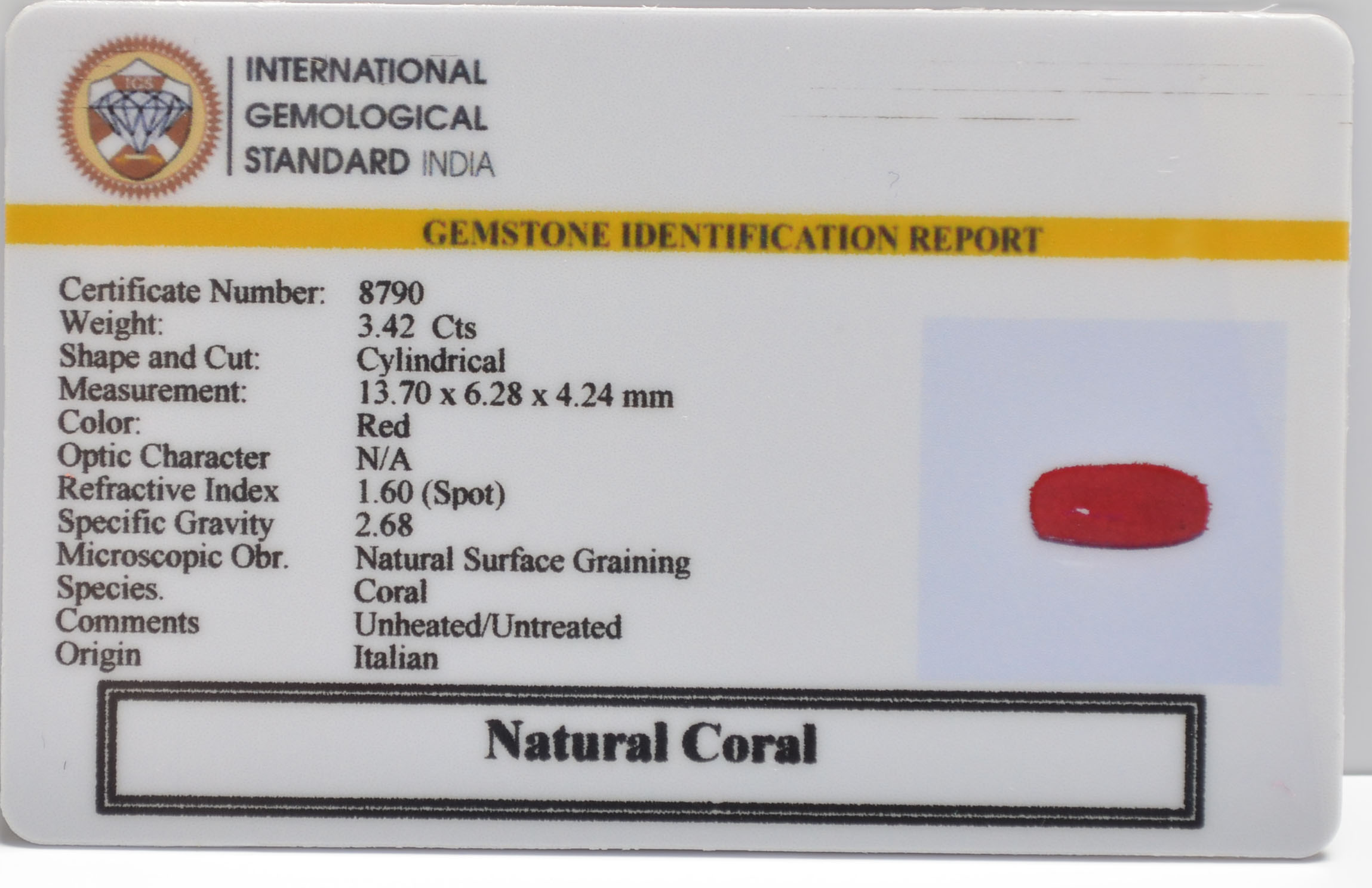 CRLG6272 2 CORAL 3.42 Ct.