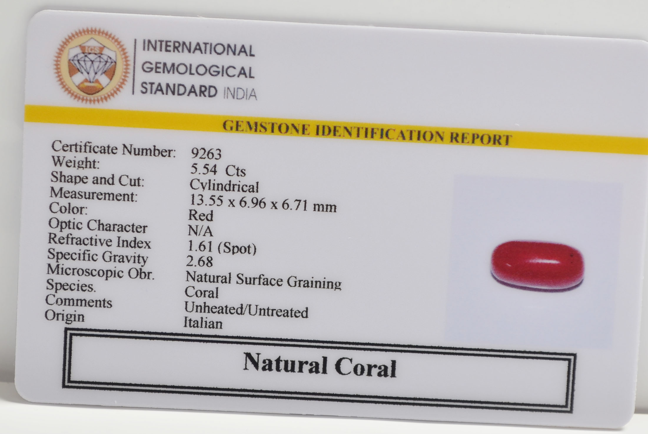 CRLG6274 2 CORAL 5.54 Ct.