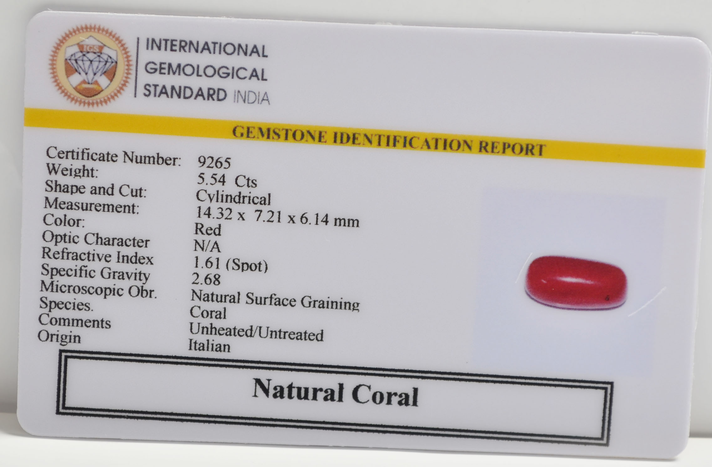 CRLG6275 2 CORAL 5.54 Ct.