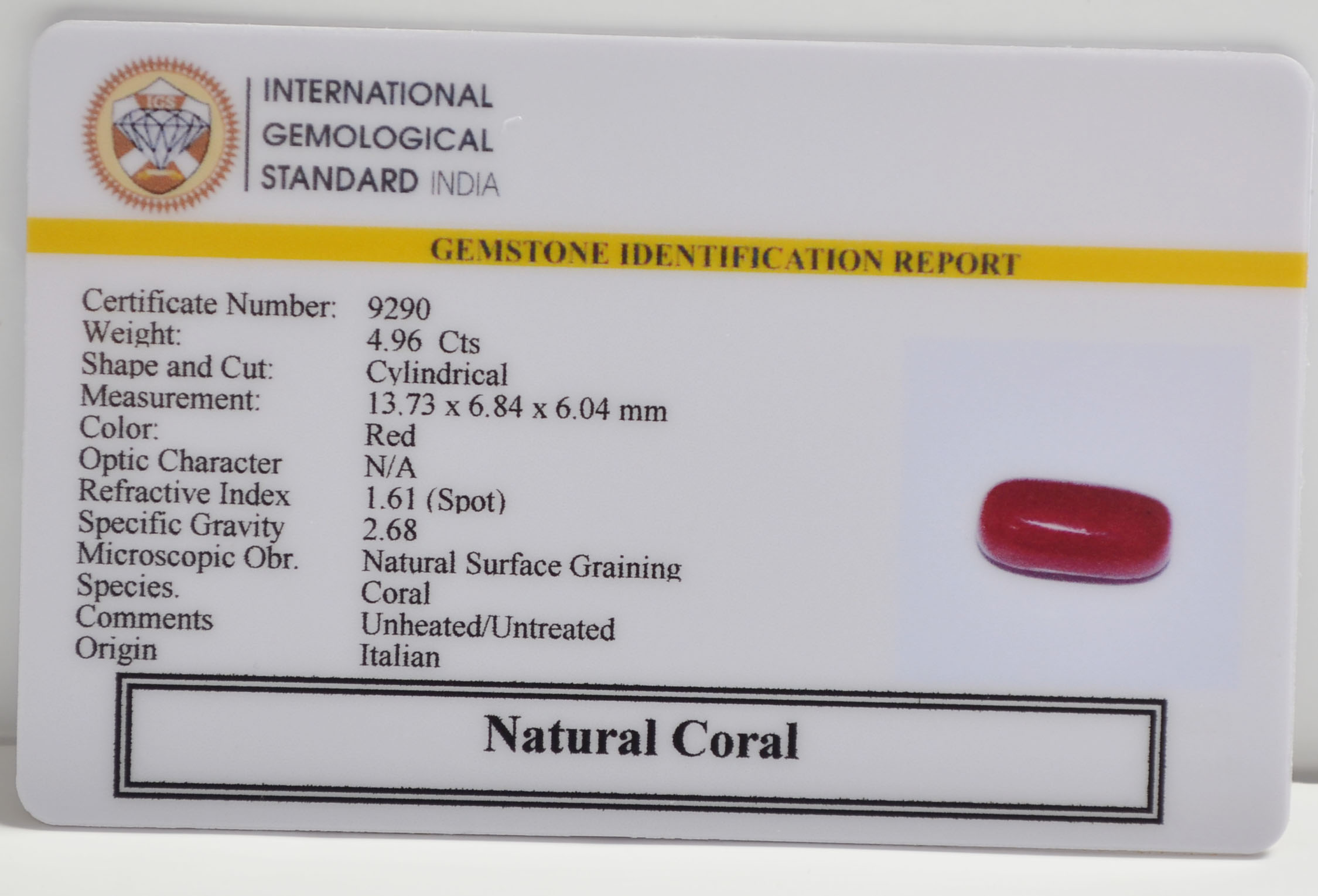 CORAL 4.96 Ct. 3 CRLG6282 2 CORAL 4.96 Ct.