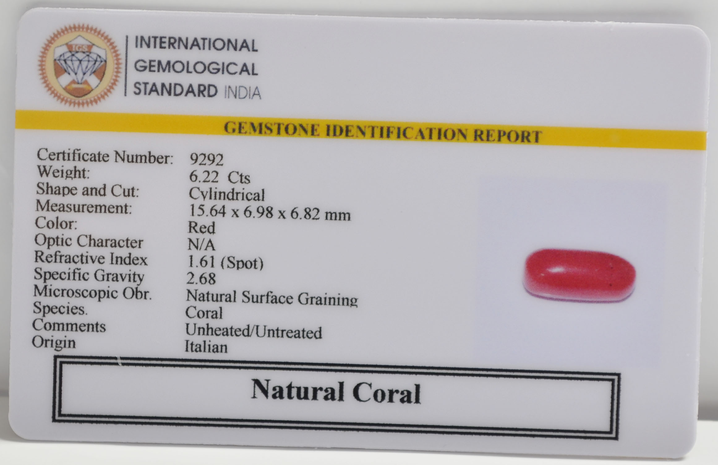 CRLG6284 2 CORAL 6.22 Ct.