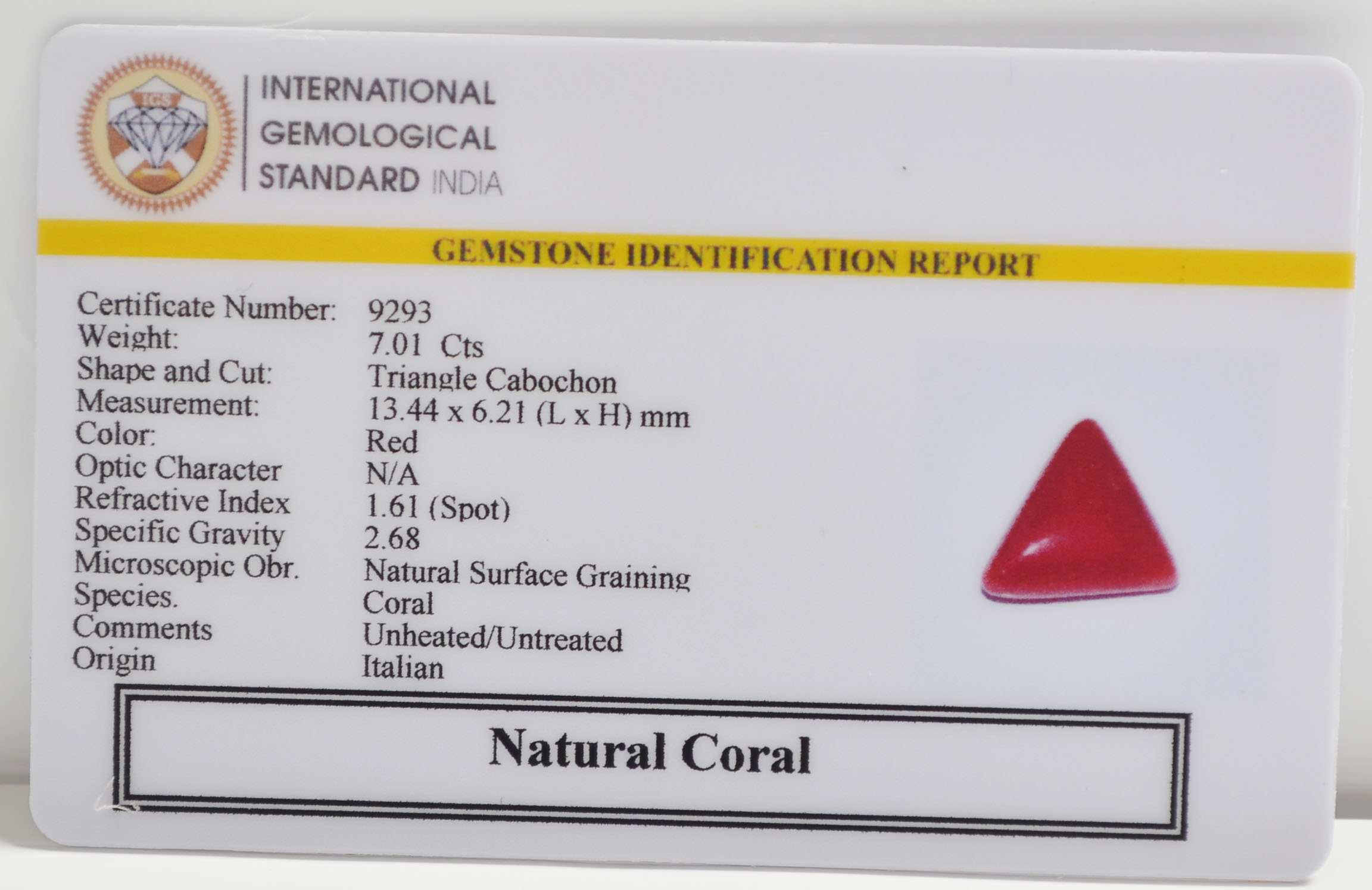 CRLG6285 2 CORAL 7.01 Ct.