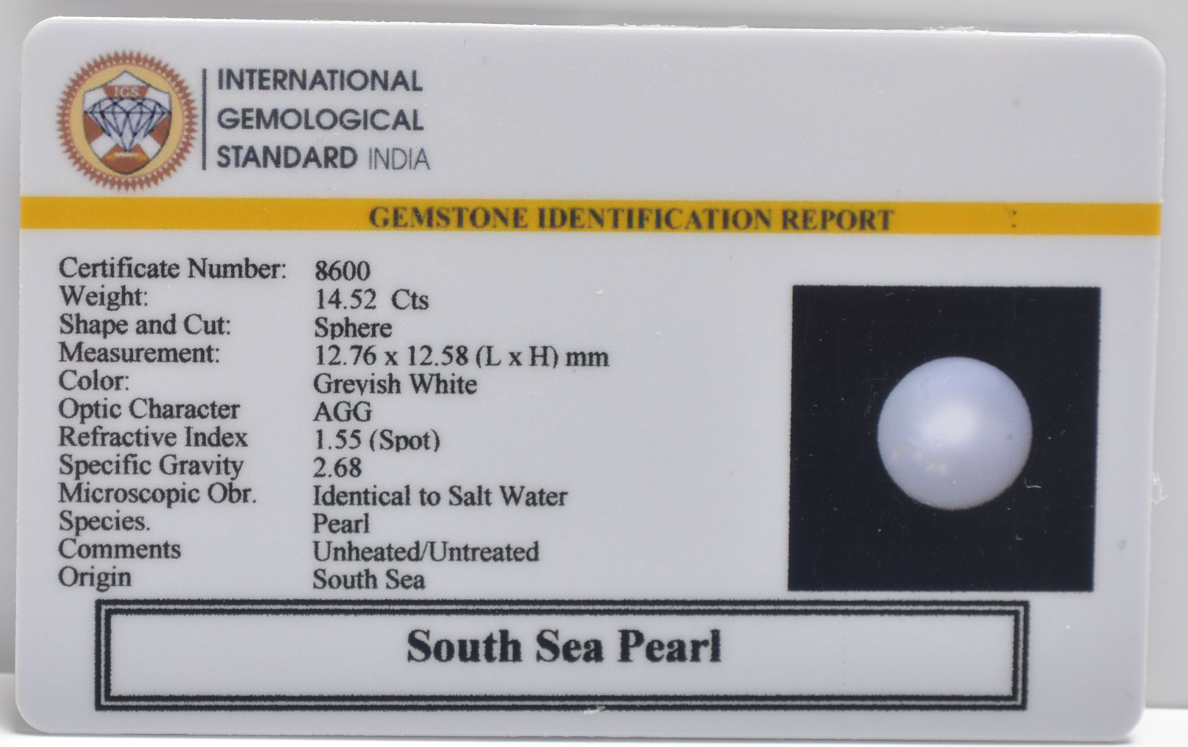 DSP3201 2 SOUTH SEA PEARL 14.52 Ct.