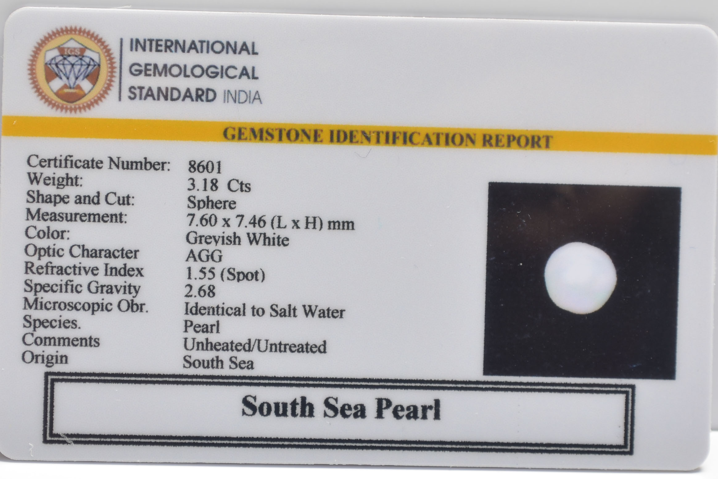 DSP3202 2 SOUTH SEA PEARL 3.18 Ct.