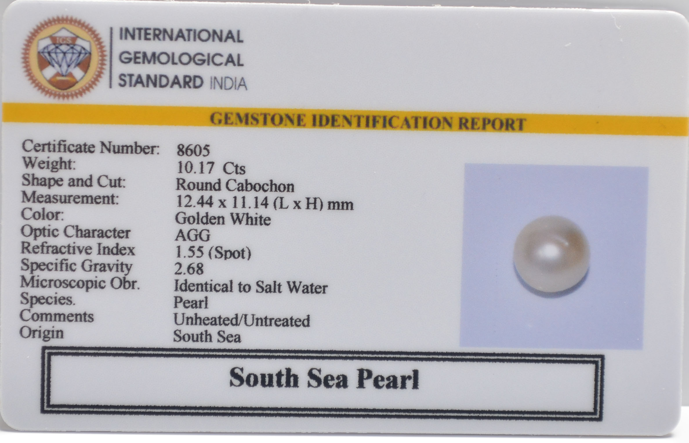 DSP3206 2 SOUTH SEA PEARL 10.17 Ct.
