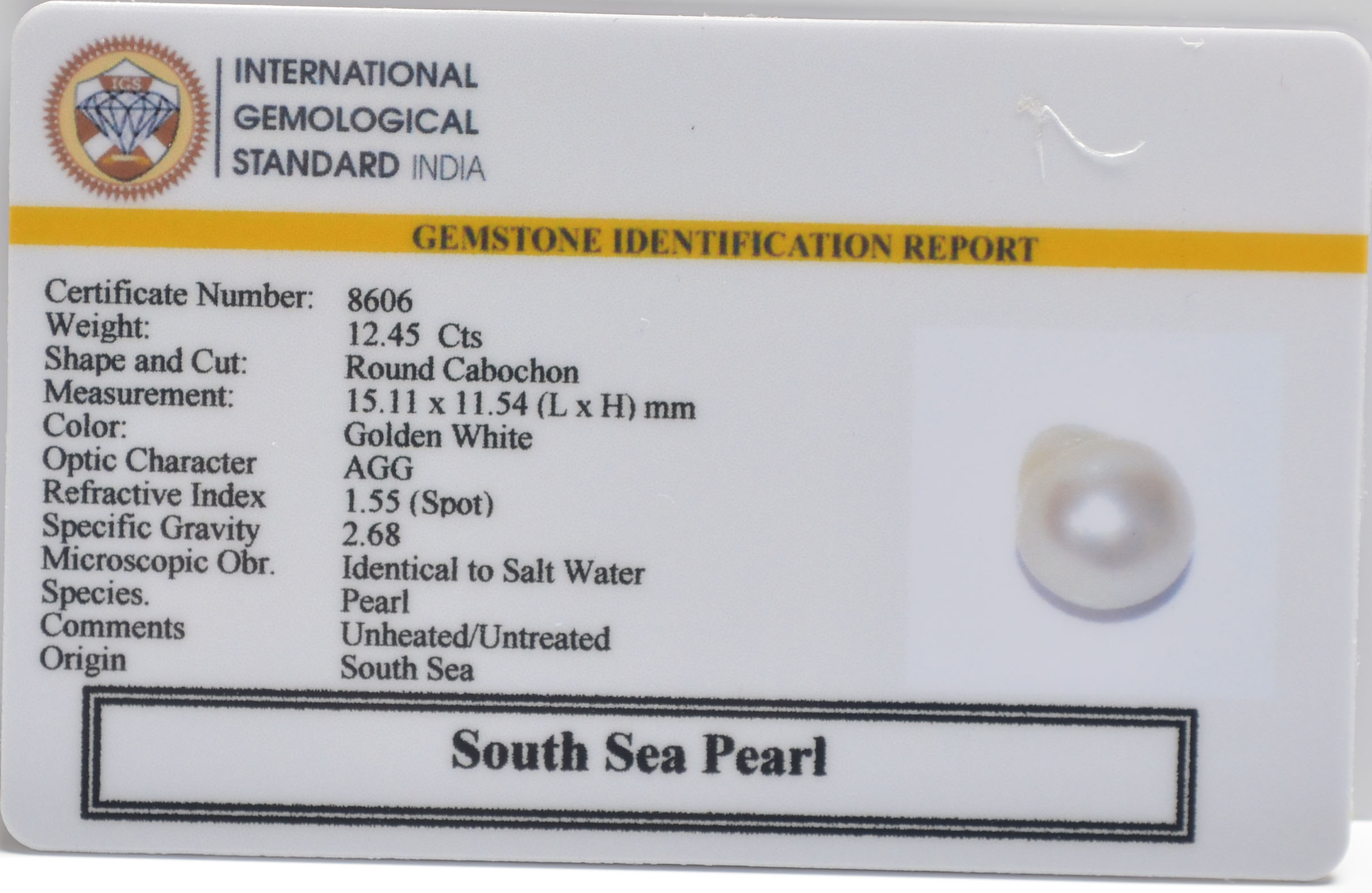 DSP3207 2 SOUTH SEA PEARL 12.45 Ct.