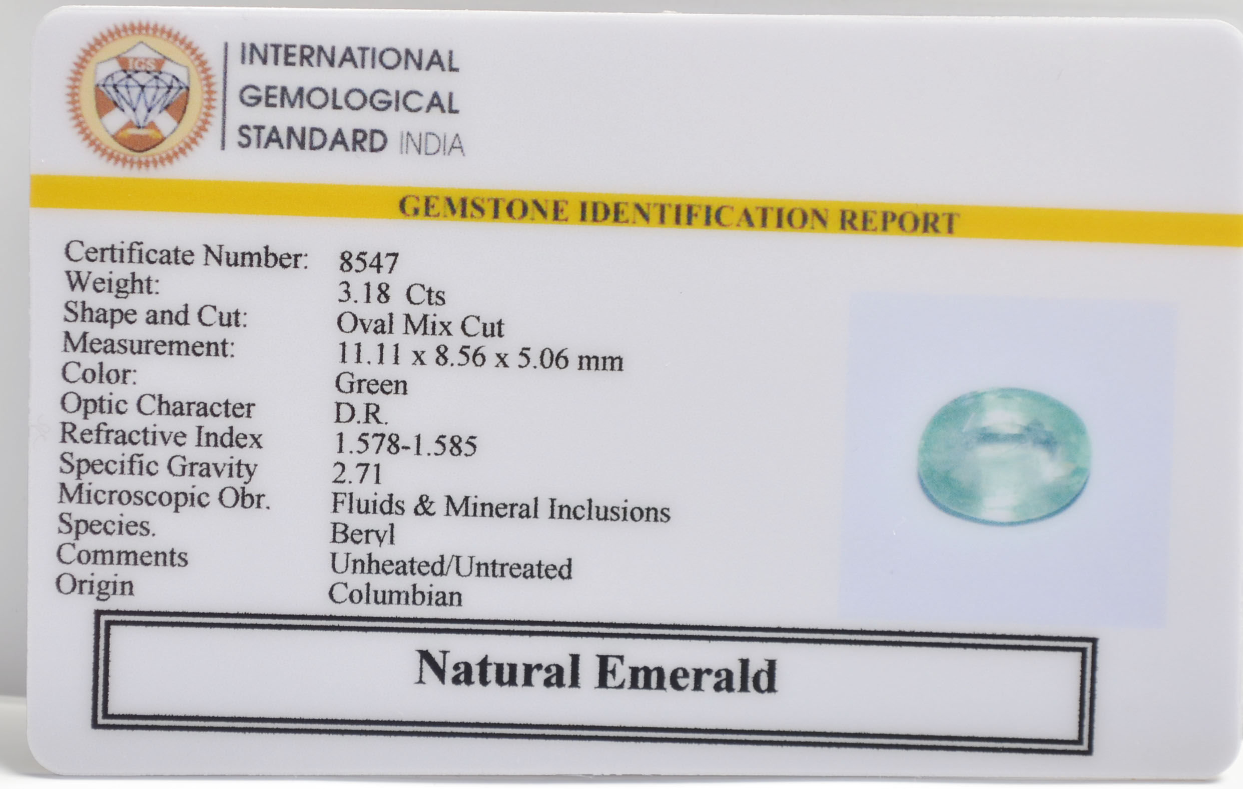 EMERALD 3.18 Ct.