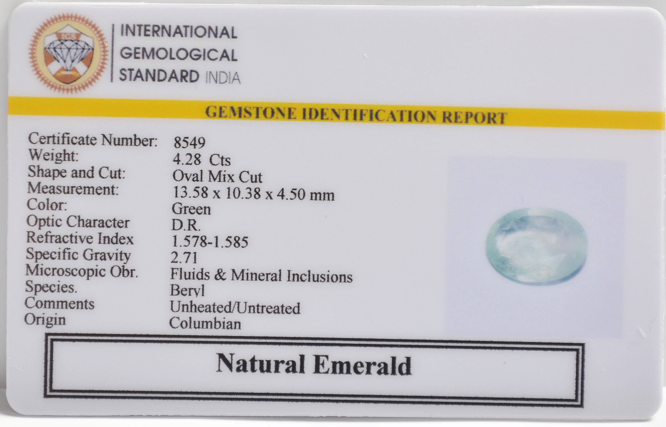 EMERALD 4.28 Ct.