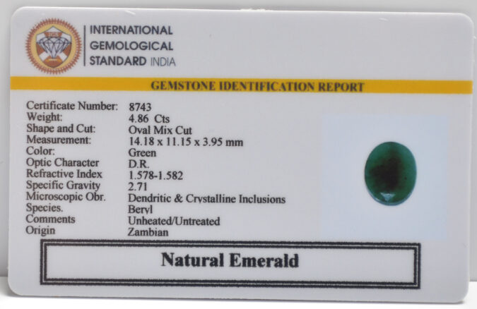 EMERALD 4.86 Ct.