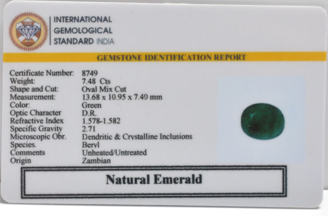 EMERALD 7.48 Ct.