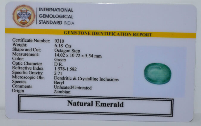 EMERALD 6.18 Ct.