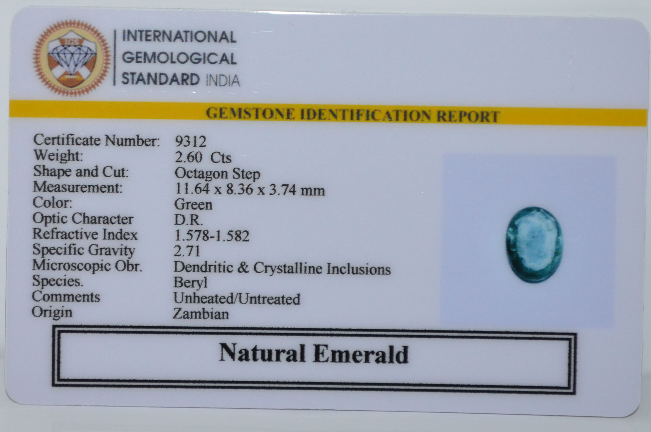 EMRD22034 2 EMERALD 2.6 Ct.