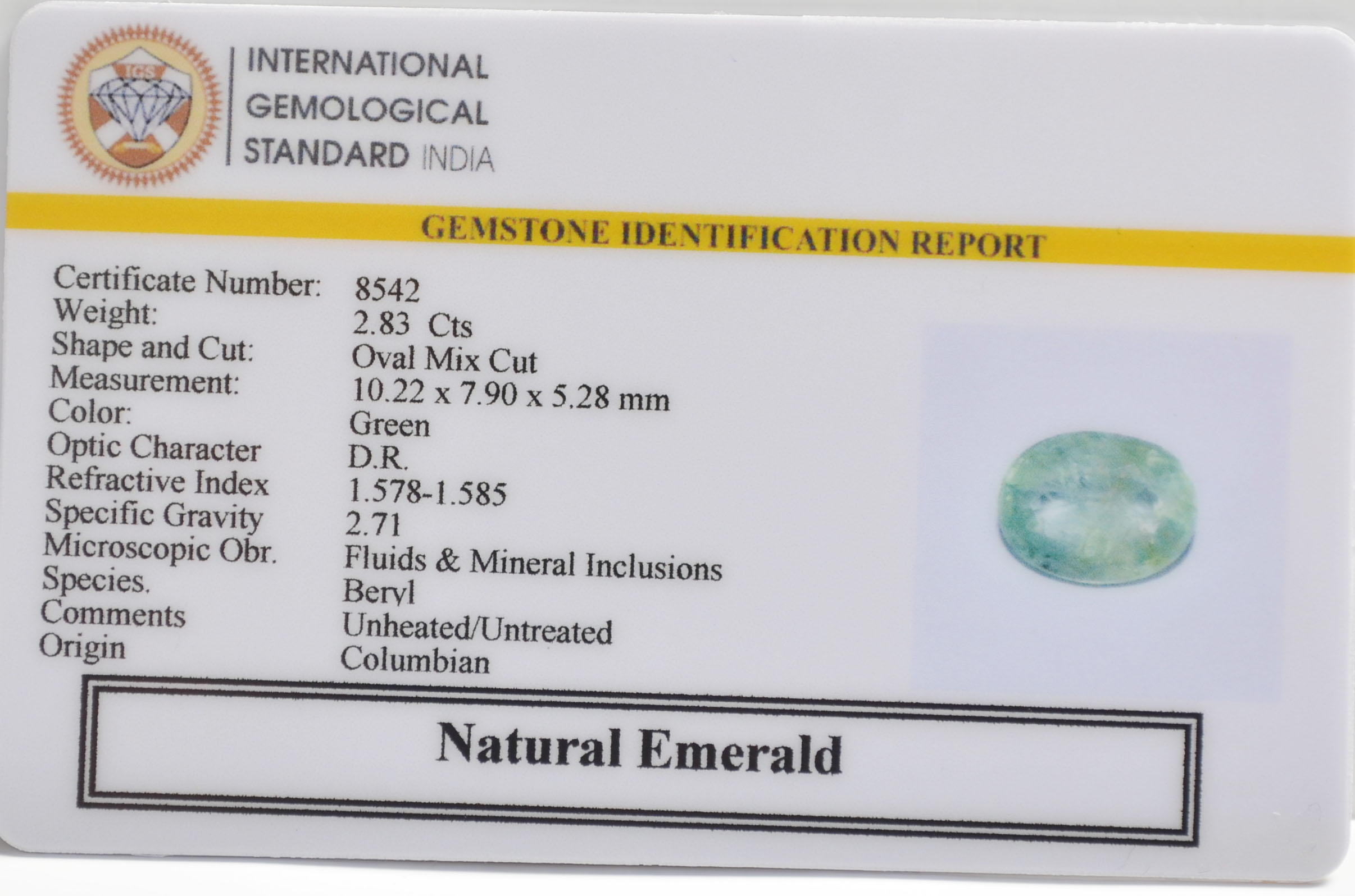 EMRG21407 2 EMERALD 2.83 Ct.