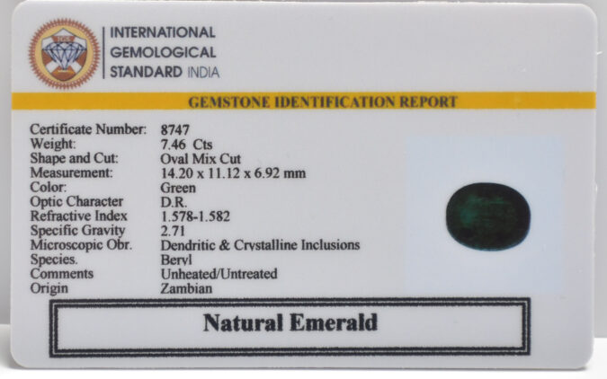EMERALD 7.46 Ct.