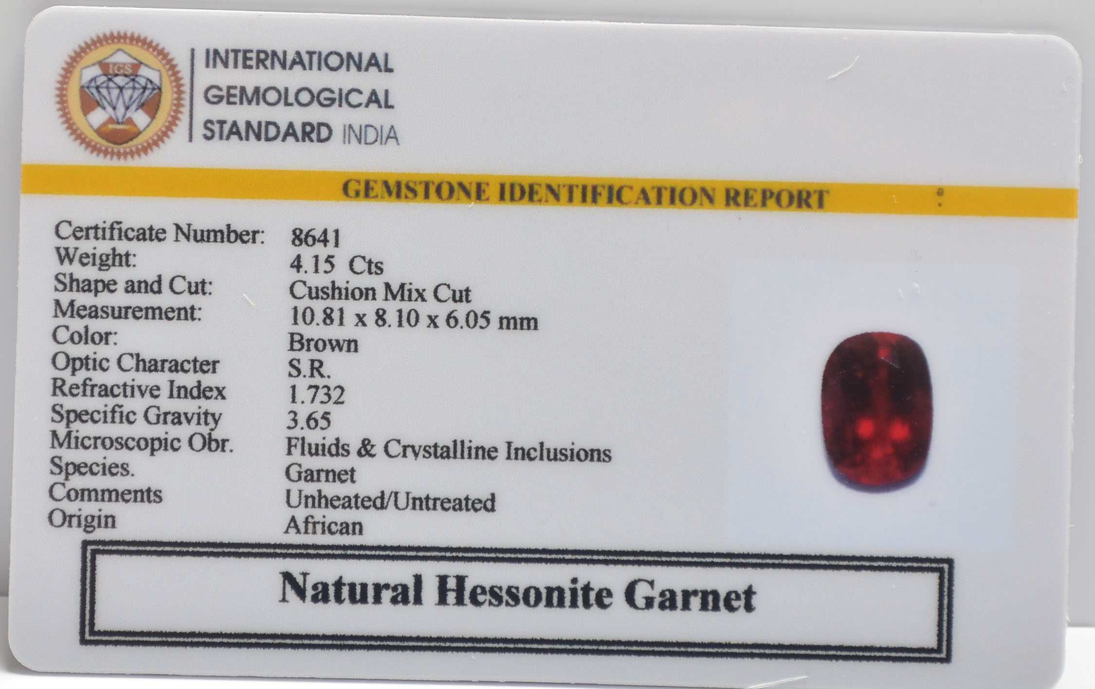 GMD7617 2 HESSONITE GOMED 4.15 Ct.