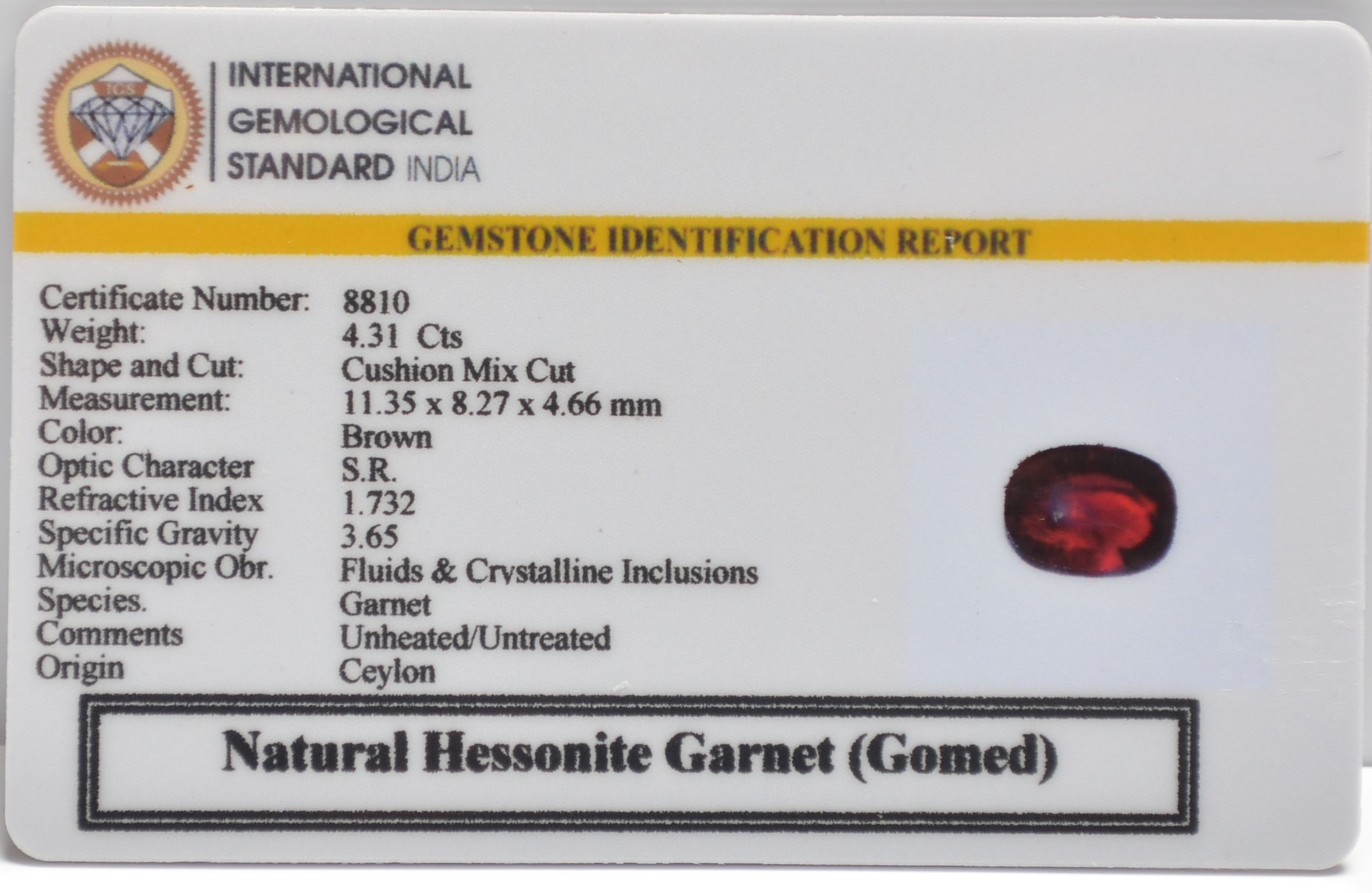 GMDG7219 2 HESSONITE GOMED 4.31 Ct.