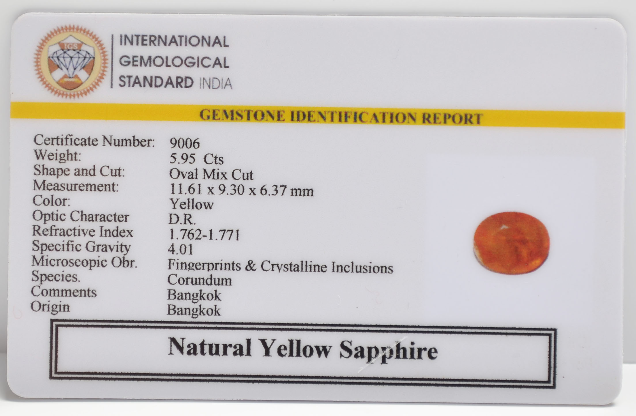 NYSP8820 2 YELLOW SAPPHIRE 5.95 Ct.
