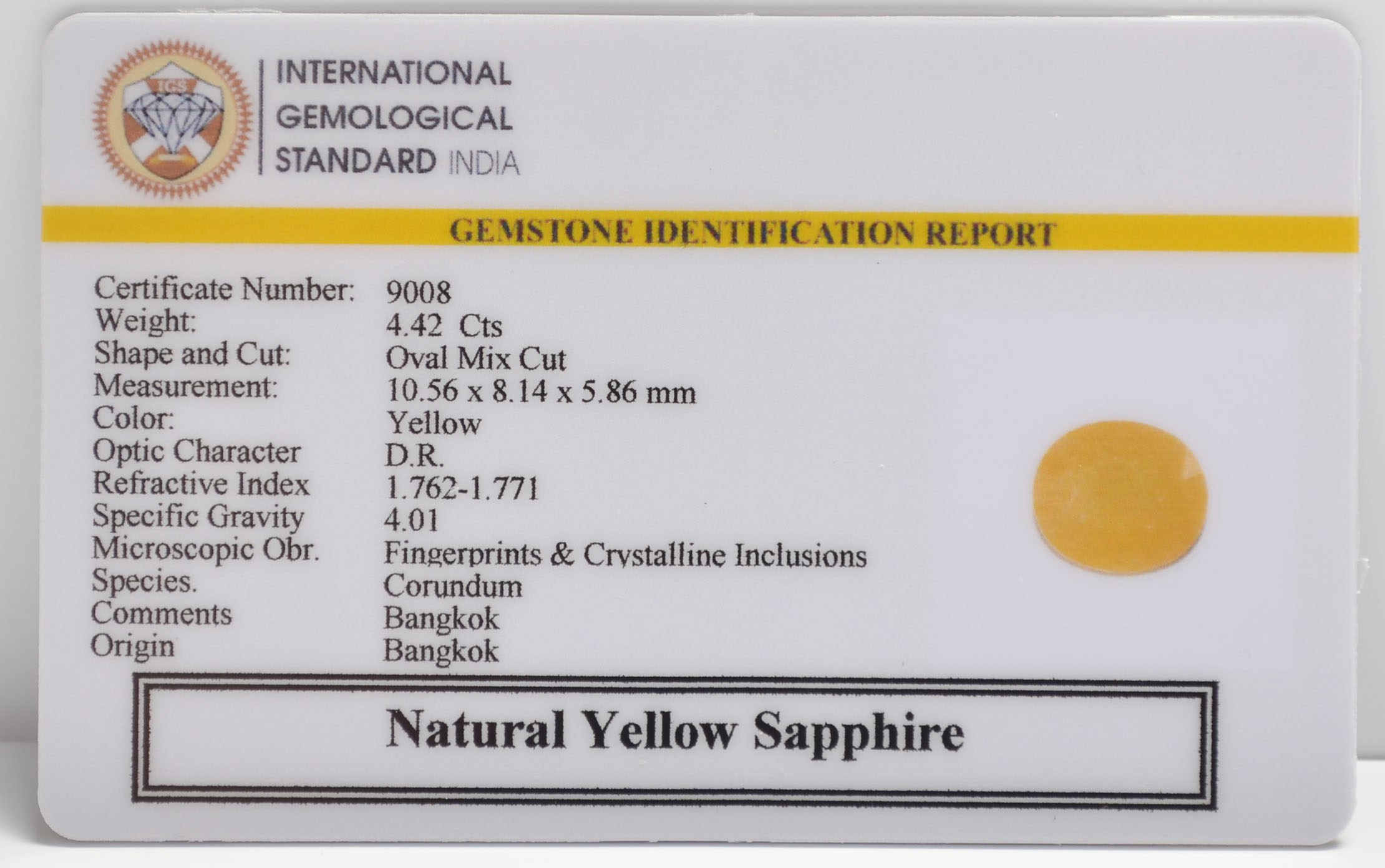 NYSP8821 2 YELLOW SAPPHIRE 4.42 Ct.